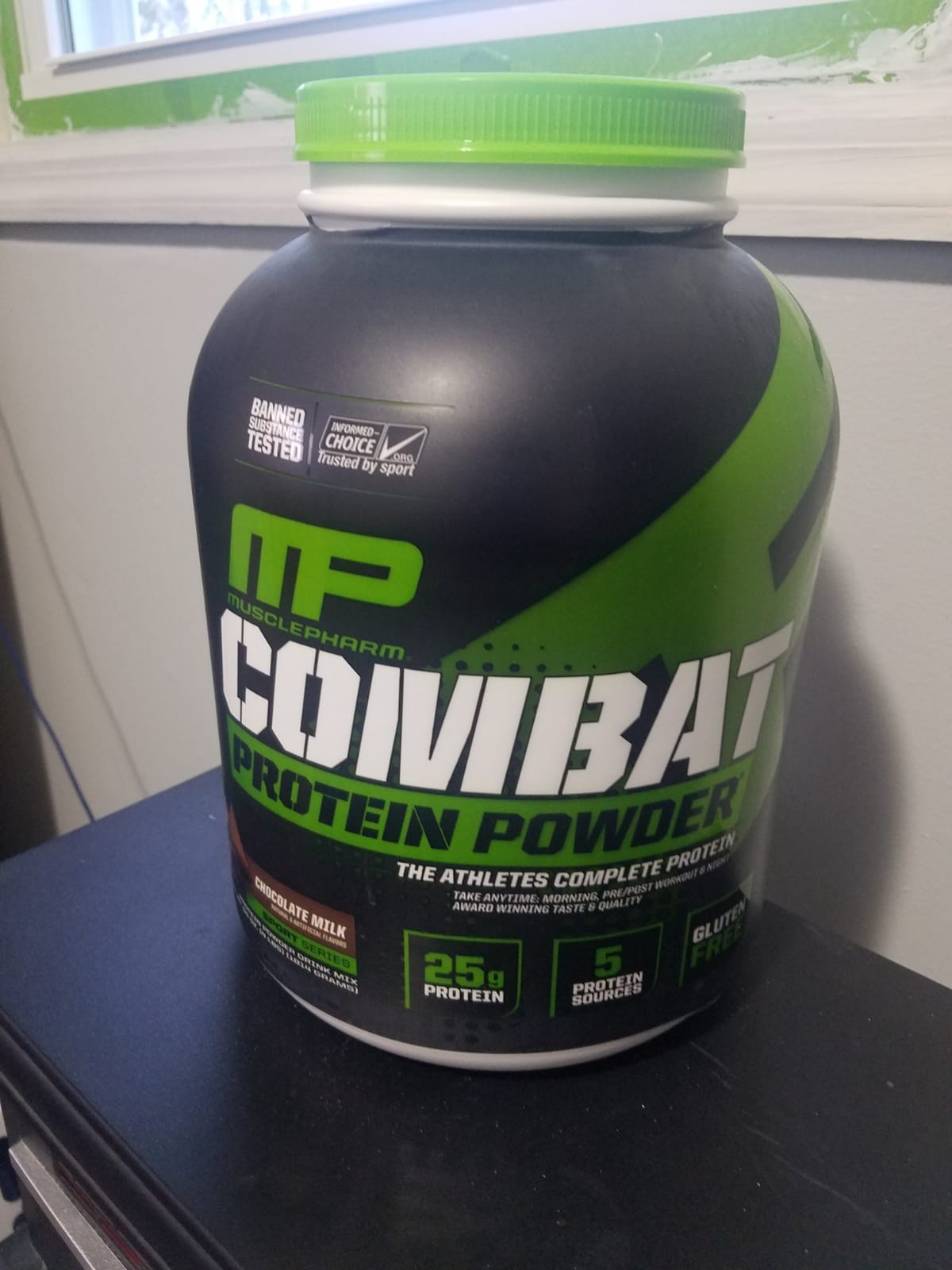 MusclePharm Combat Protein Powder, Chocolate Milk Flavor, Fuels Muscles for Productive Workouts, 5 Protein Sources including Whey Protein Isolate & Egg Albumin, Gluten Free, 4.2 lb, 52 Servings customer photo 1