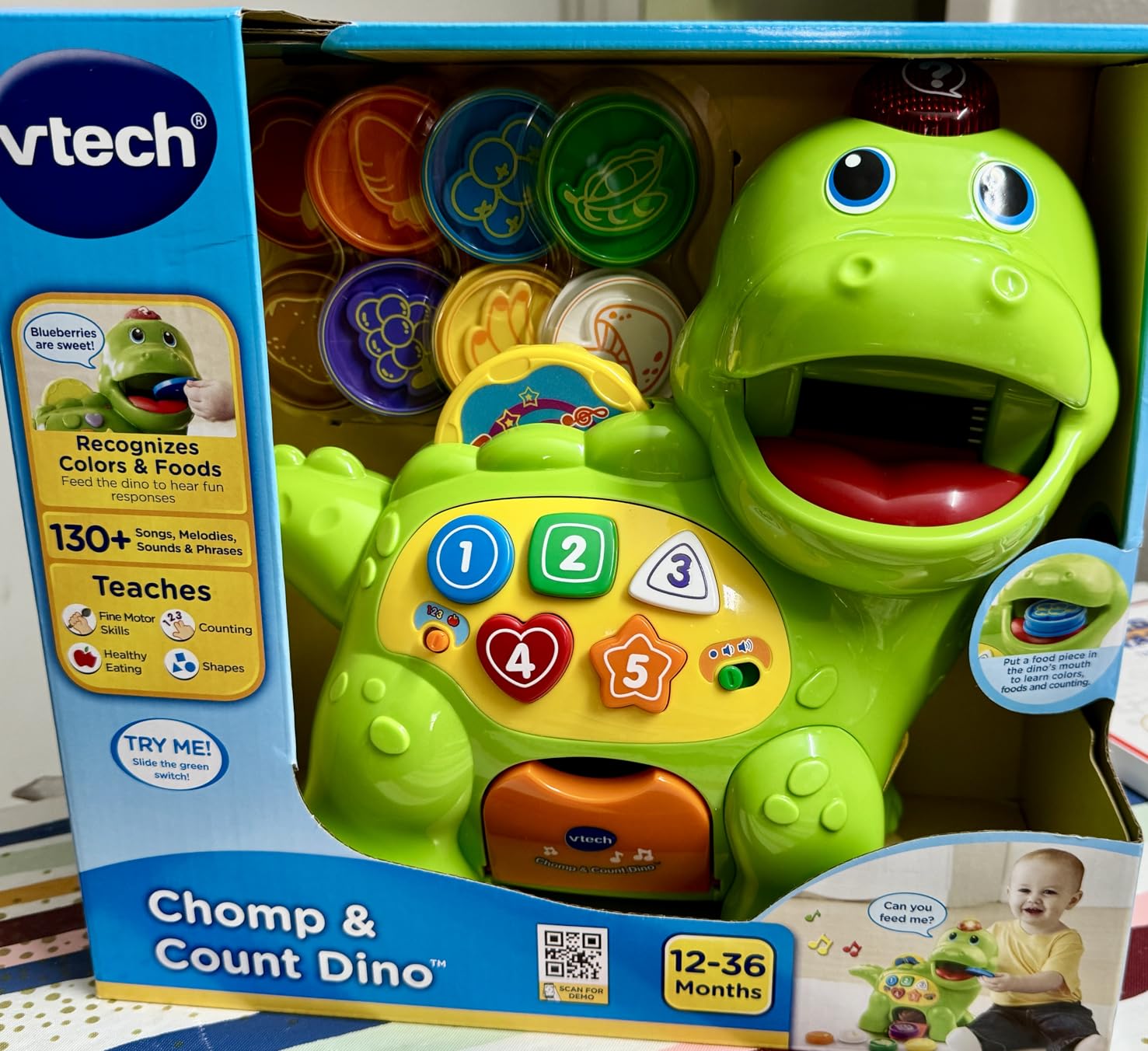 VTech Chomp and Count Dino, Green customer photo 1