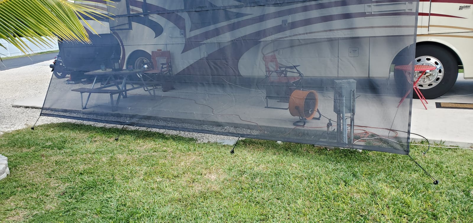Carefree Of Colorado Drop RV Awning EZ ZipBlocker - Black Mesh RV Awning Shade Screen, Canopy Sun Blocker, Camper Accessory for Front Patio (15' x 9') customer photo 1