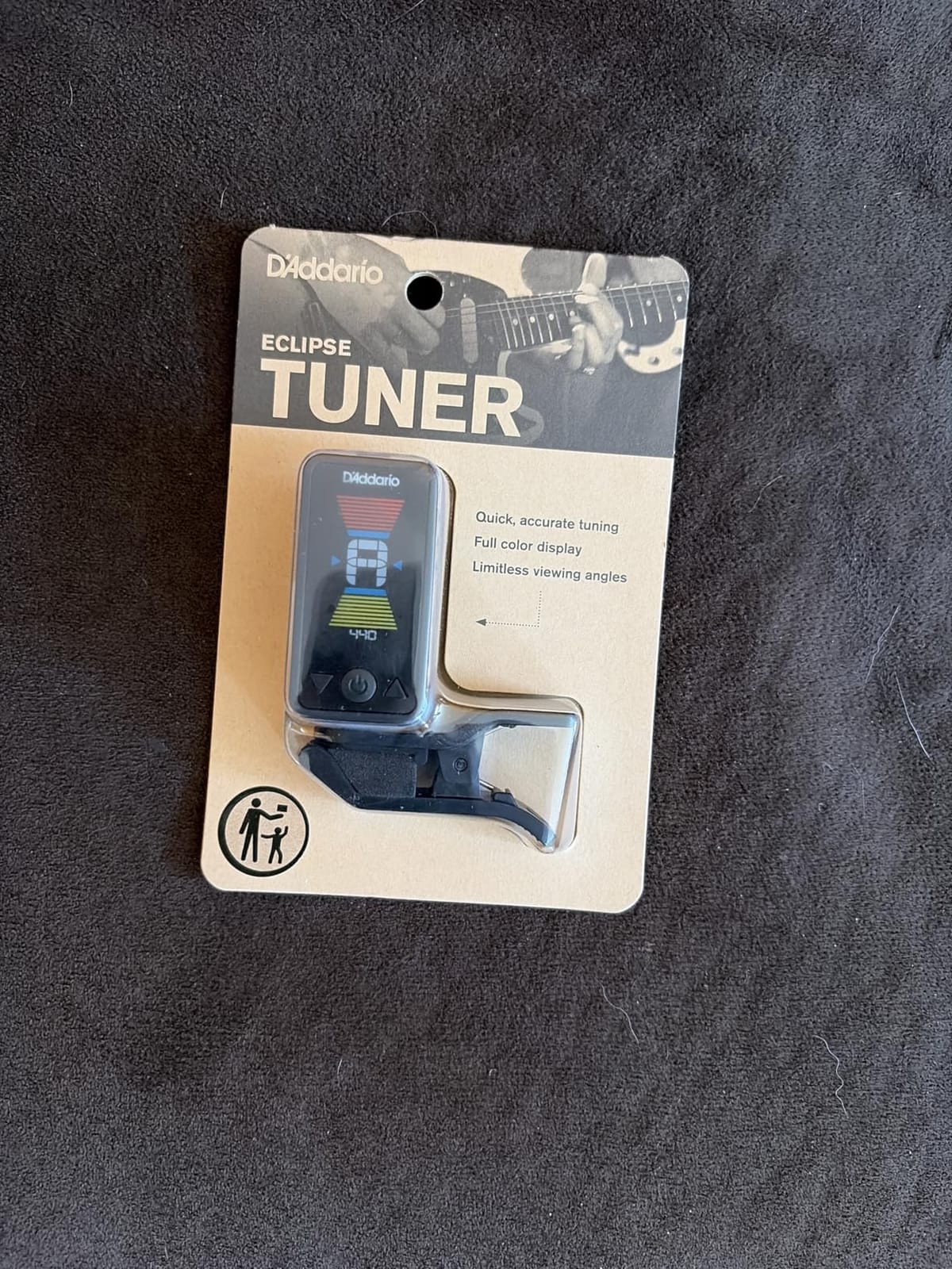D'Addario Eclipse Headstock Clip-On Guitar Tuner, Black customer photo 1
