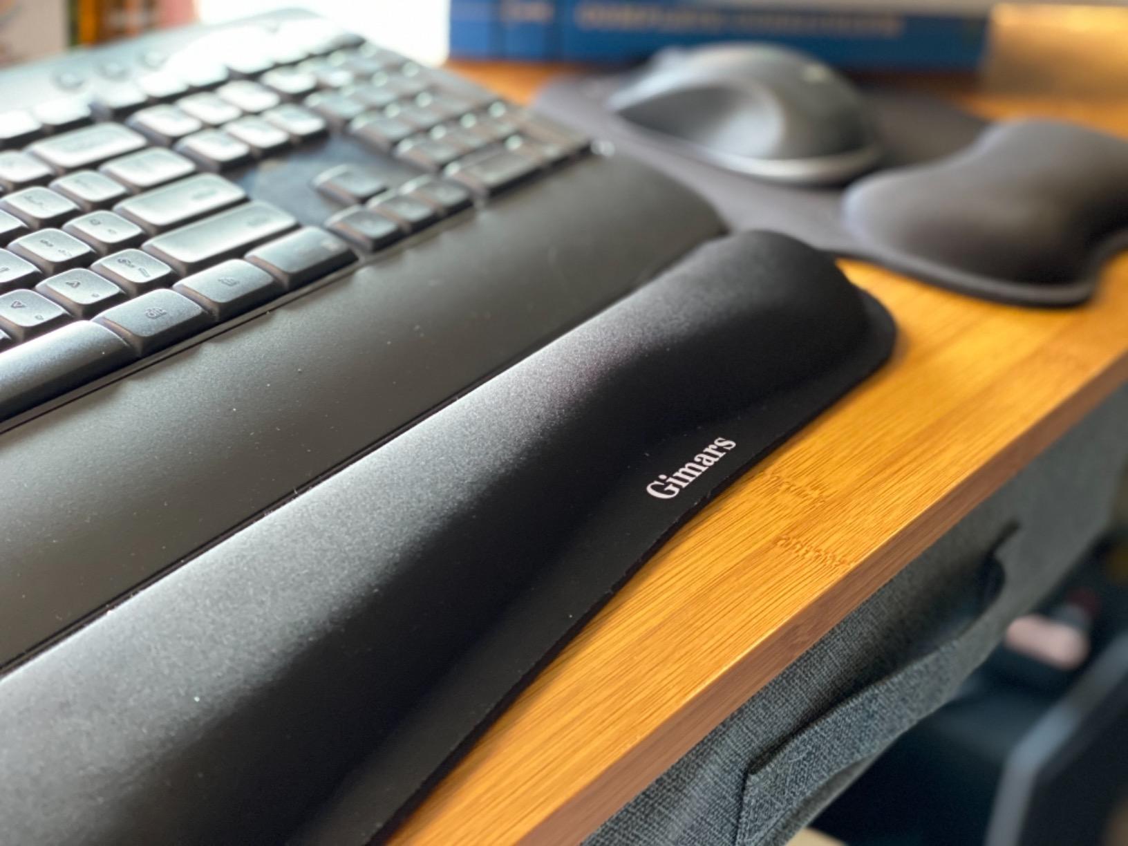 Gimars Upgrade Enlarge Superfine Fibre Soft Smooth Gel Ergonomic Mouse Pad Wrist Support and Keyboard Wrist Rest for Computer, Laptop, Mac, Gaming and Office, Durable, Comfortable and Pain Relief customer photo 1