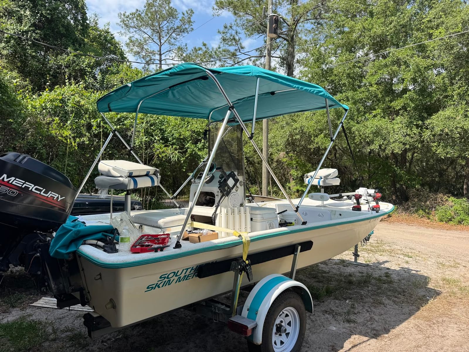 SavvyCraft 4 Bow Boat Bimini Top Black 96