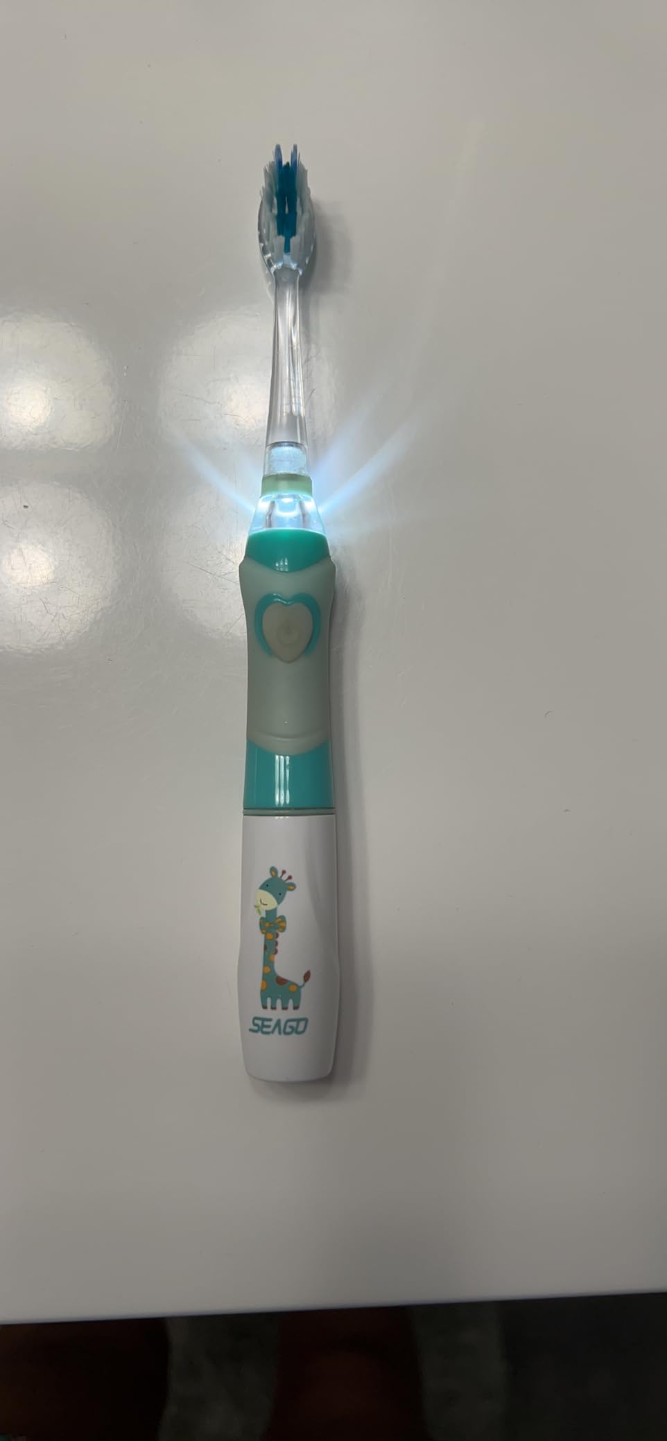 SEAGO Kids Electric Toothbrush, Timer, LED Light, AAA-Powered, 4 Heads customer photo 1