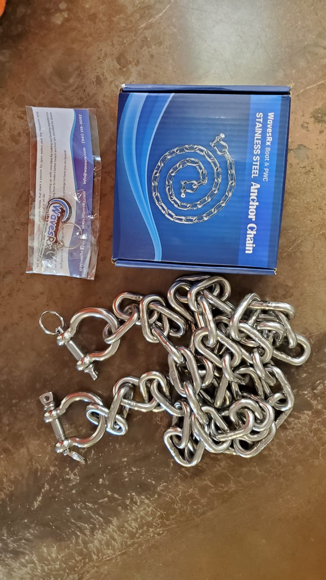 WAVESRX Stainless Steel Anchor Chain for Boats, Jet Skis & PWC | Premium Marine Grade Zero-Rust Boat Anchor Chain with Anti-Lost Dual Link Shackles | Must-Have Boat Accessories customer photo 2