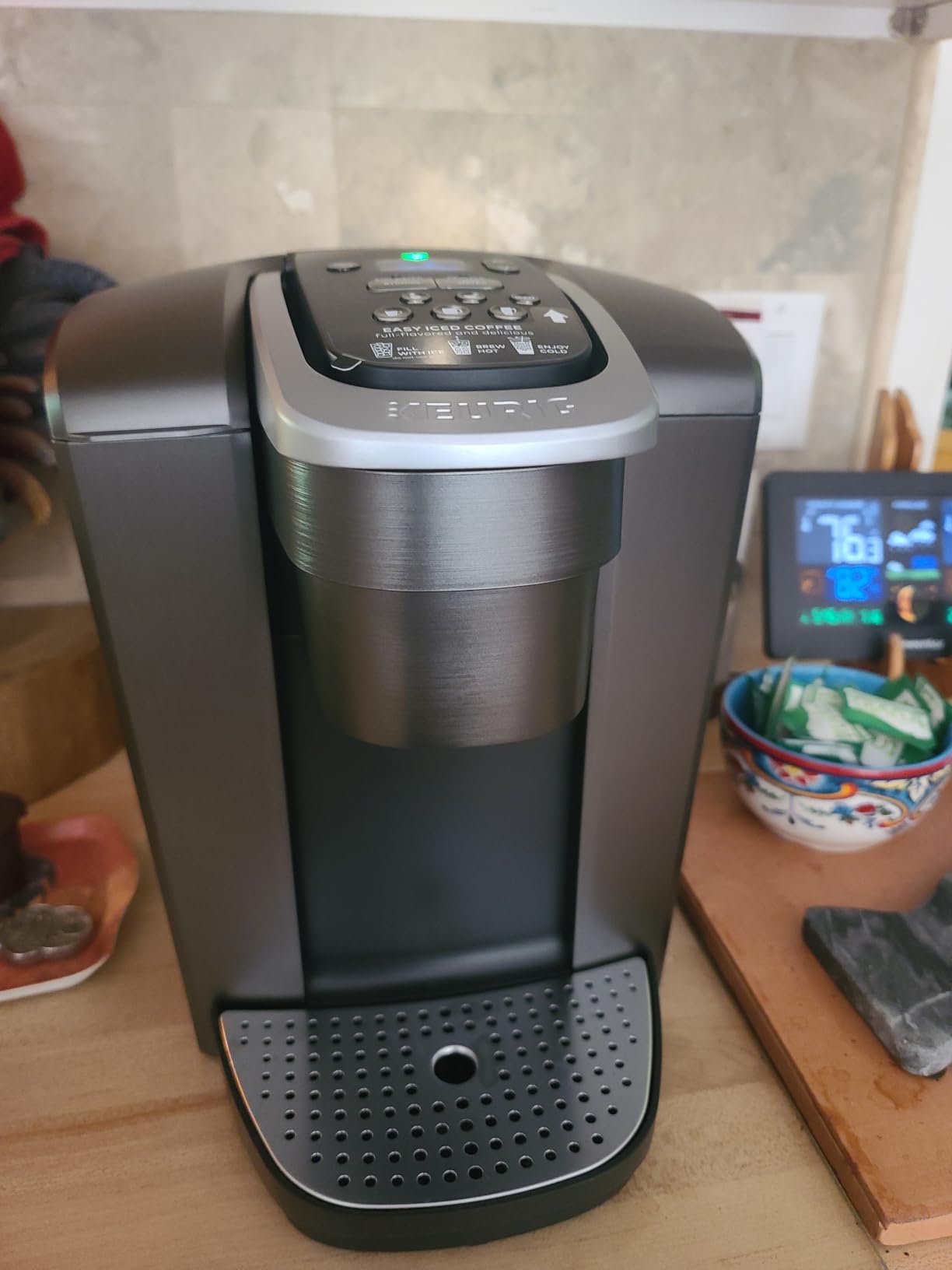 Keurig K-Elite Single Serve K-Cup Pod Coffee Maker, with Strength and Temperature Control, Iced Coffee Capability, 8 to 12oz Brew Size, Programmable, Brushed Slate customer photo 2