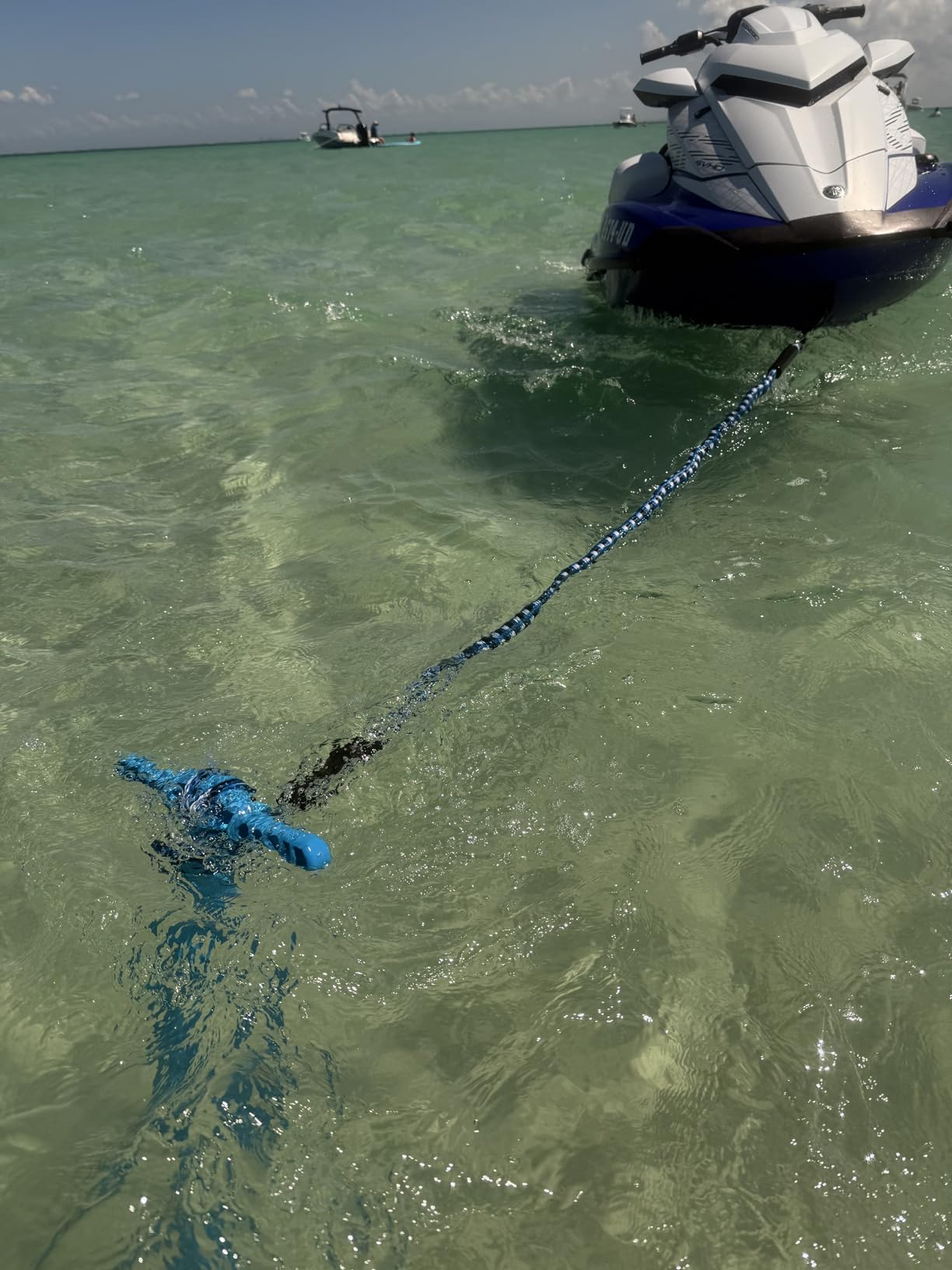 SandShark Premium Anchor Bungee Dock Line. Boat Accessories Anchor Line Absorbs Shock to Anchors and Docks w/Stainless Steel Clip - Blue - 7-14ft customer photo 1
