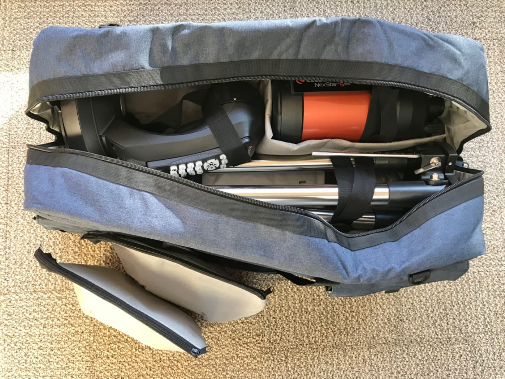 Multipurpose Telescope Bag – Shock-Absorbent Telescope Carrying Case with Adjustable Shoulder Strap and Extra Storage – Water Repellent (30 Inches) - Compatible with Celestron Telescope customer photo 1