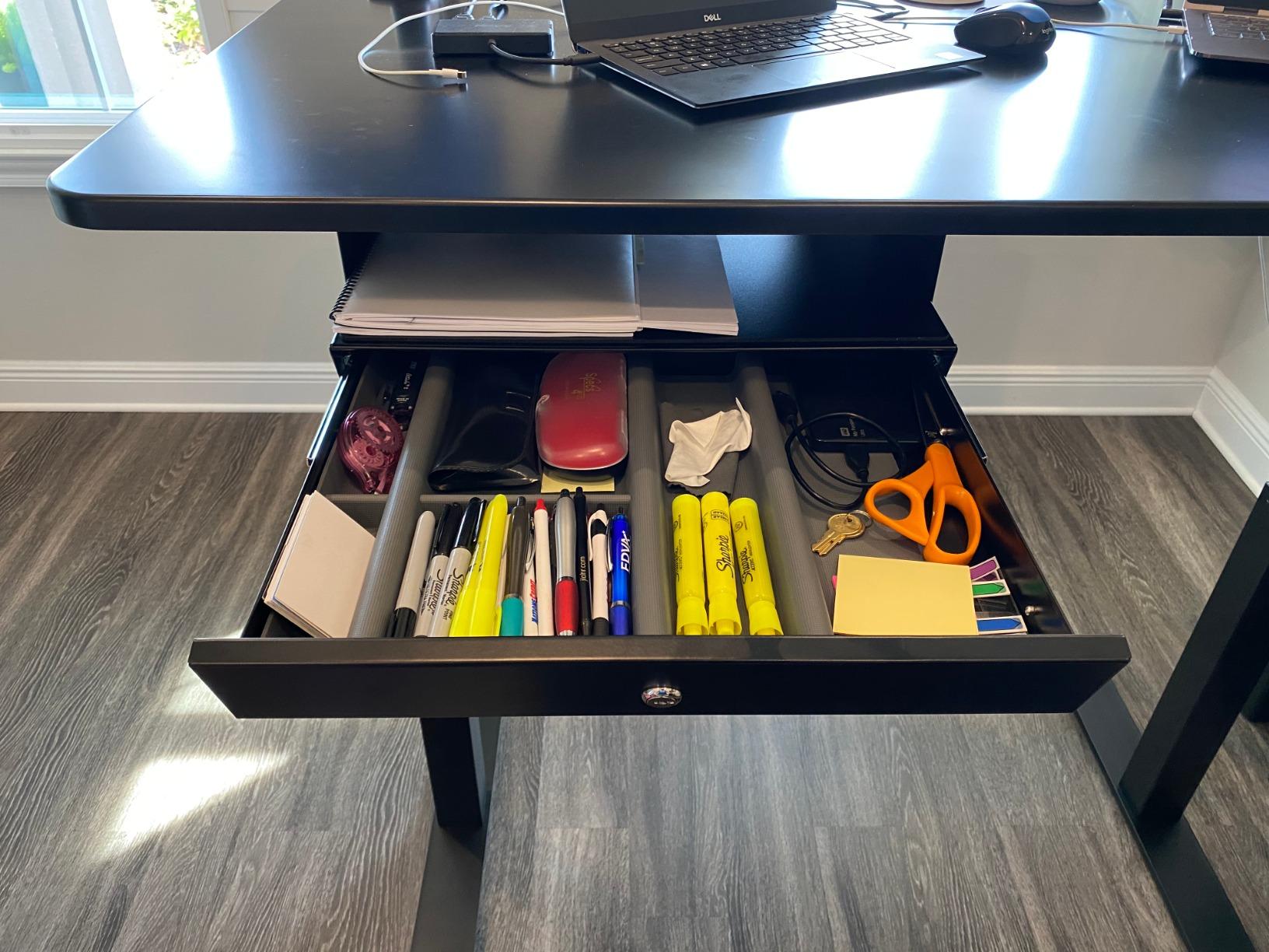 Stand Up Desk Store Add-On Office Sliding Under-Desk Drawer Storage Organizer for Standing Desks | Requires 14