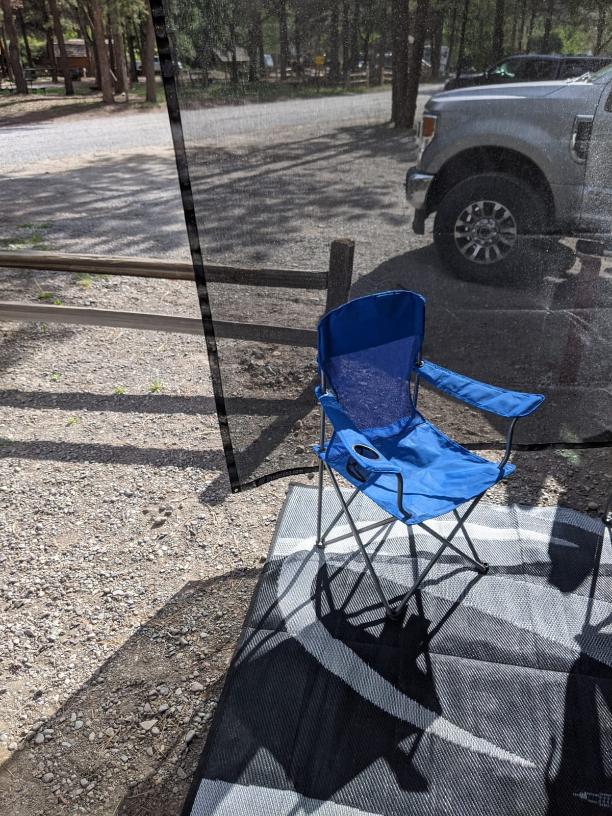 RV Awning Sun Shade Screen for Side Panel, 9'6'' X 7'6'', Black customer photo 1