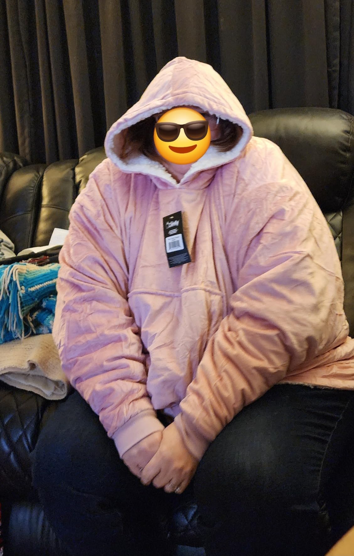 THE COMFY Original | Shark Tank | Patented | Sherpa Wearable Blanket Hoodie customer photo 2