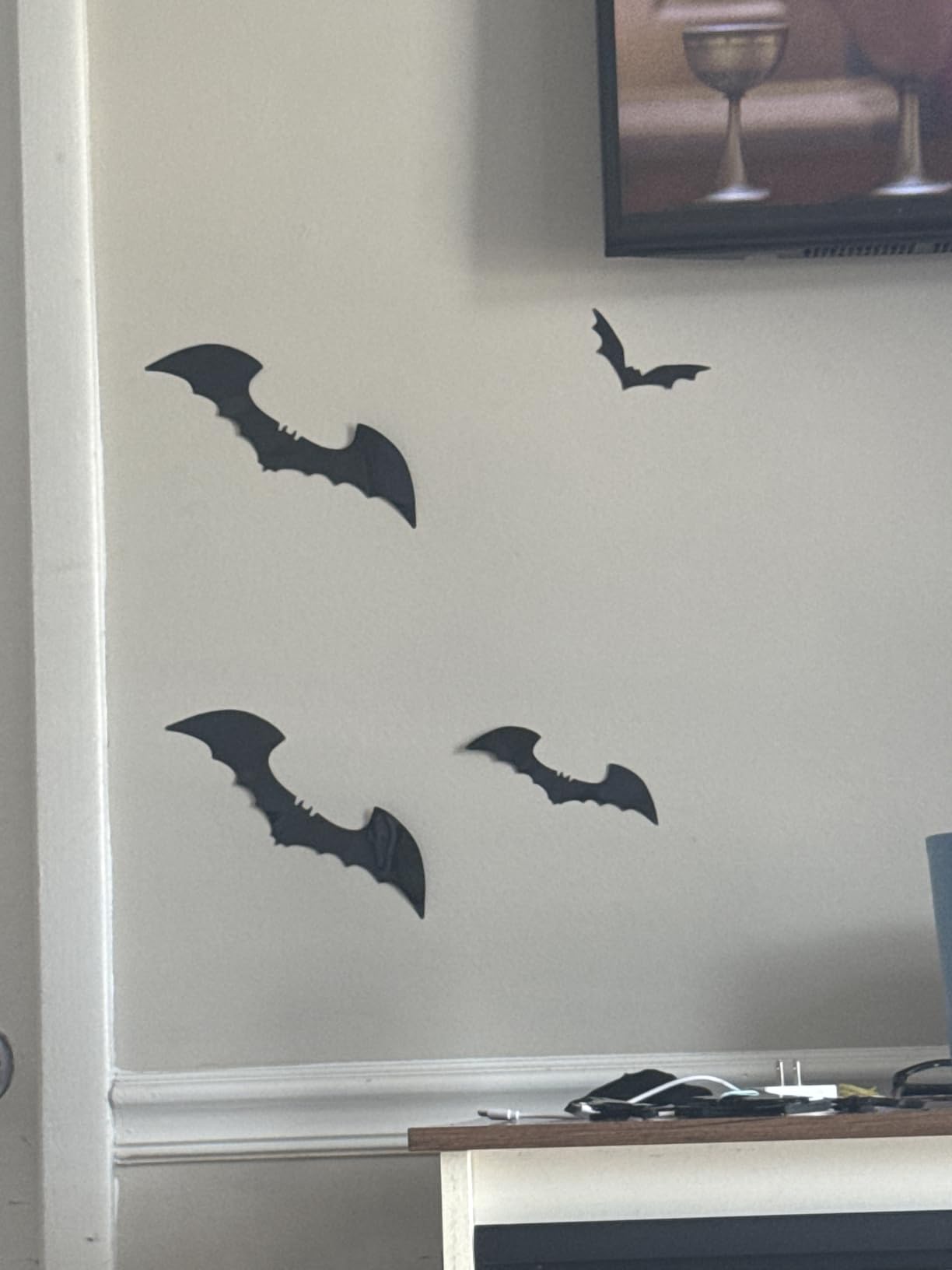 LUDILO 100Pcs Bats Halloween Decorations: Halloween Bats Wall Décor Sticker customer photo 1