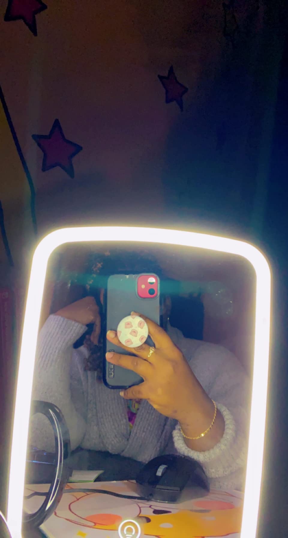 NEZZOE Portable Lighted Makeup Mirror, 1500mAh Battery, 9