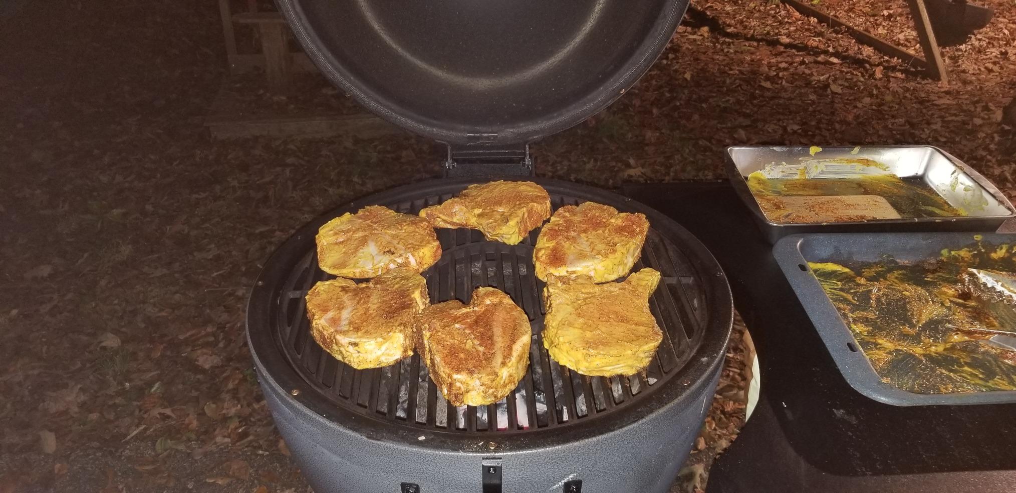 Char-Griller AKORN 20-Inch Kamado Charcoal Grill and Smoker with Grill Cart, Triple-Wall Insulated Steel with Cast Iron Grates and 26 x 26 Inch Prep Space, 445 Sq. In. Cooking Area, Sapphire customer photo 1