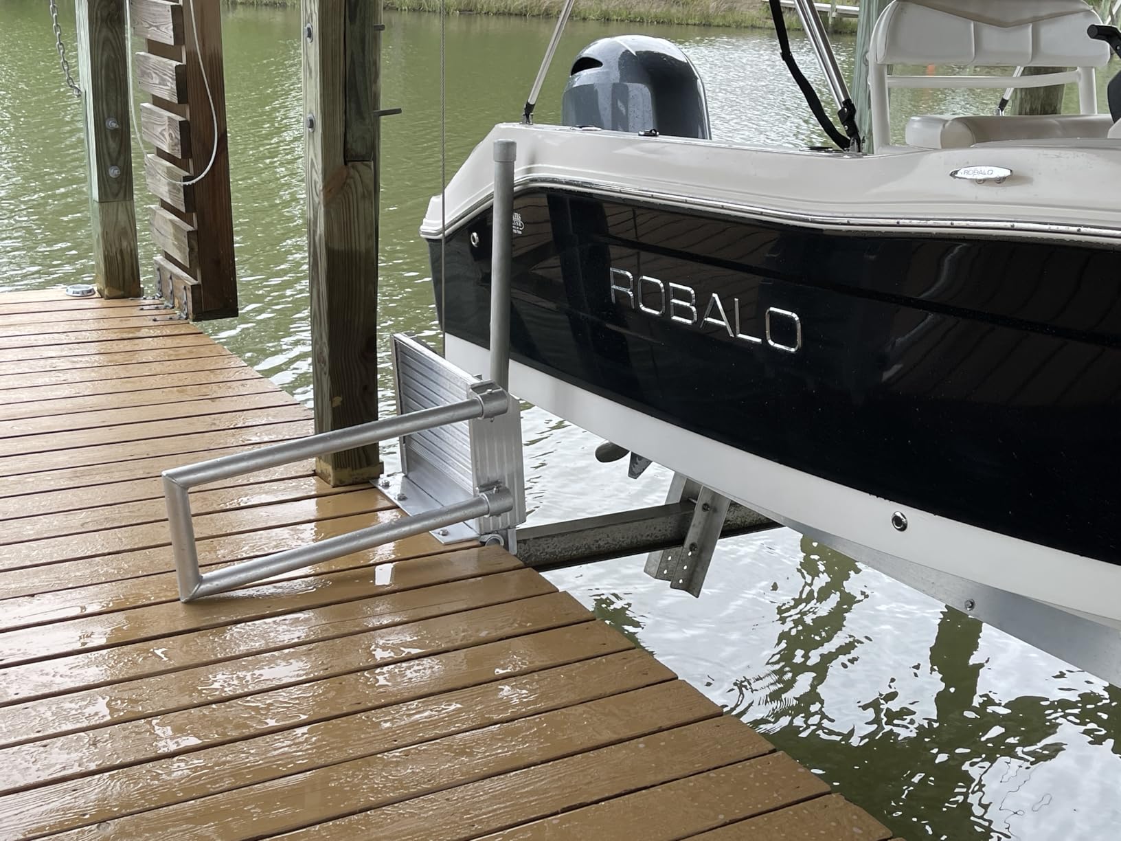 Folding Boat Boarding Platform Dock Step Dock Extension Ramp for Boat Lifts, Silver, Modern Aluminum customer photo 2