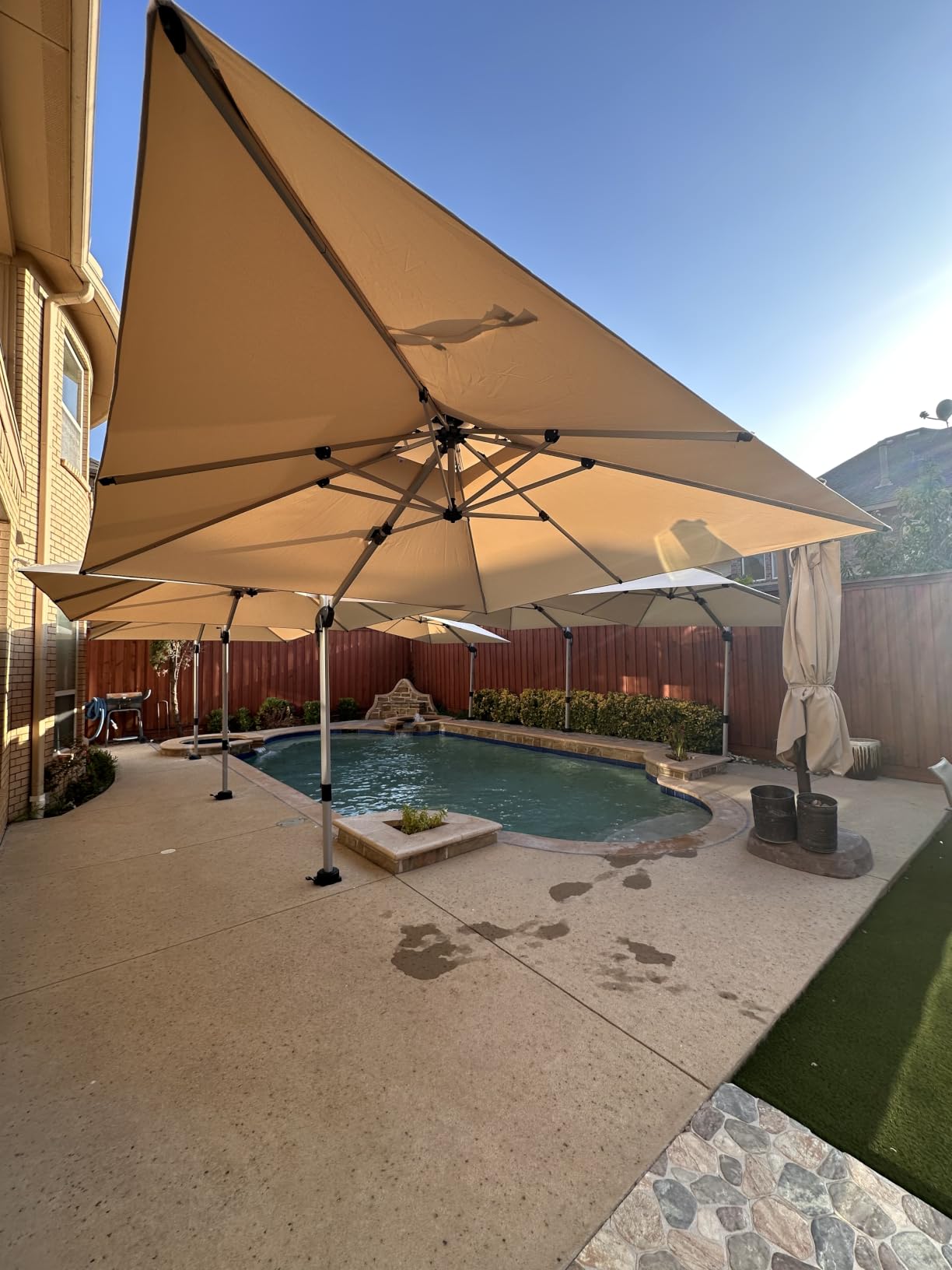 PURPLE LEAF Cantilever Patio Umbrella 10' X 13' Extra Large, Navy Blue customer photo 2