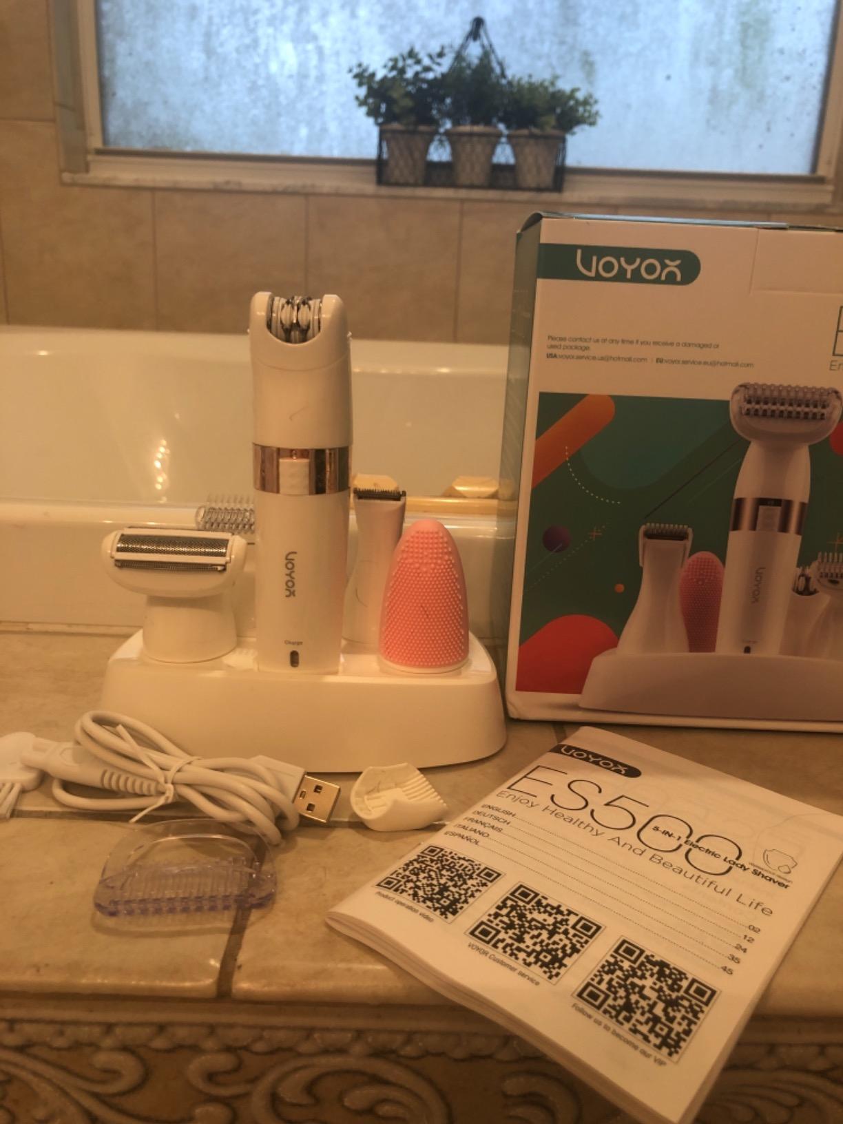 VOYOR Electric Razors for Women, 5 in 1 Bikini Shaver for Legs & Body ES500 customer photo 1
