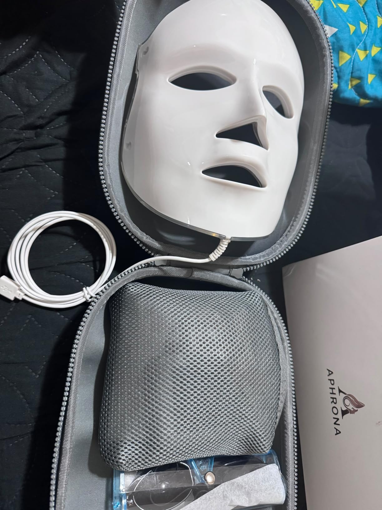 Aphrona® | FDA cleared Moonlight LED Facial Mask Skin Care Mask, LED Light Therapy for face, Red light Blue light for Acne Removal Wrinkle Reduction,450 Powerful LED Chips customer photo 1