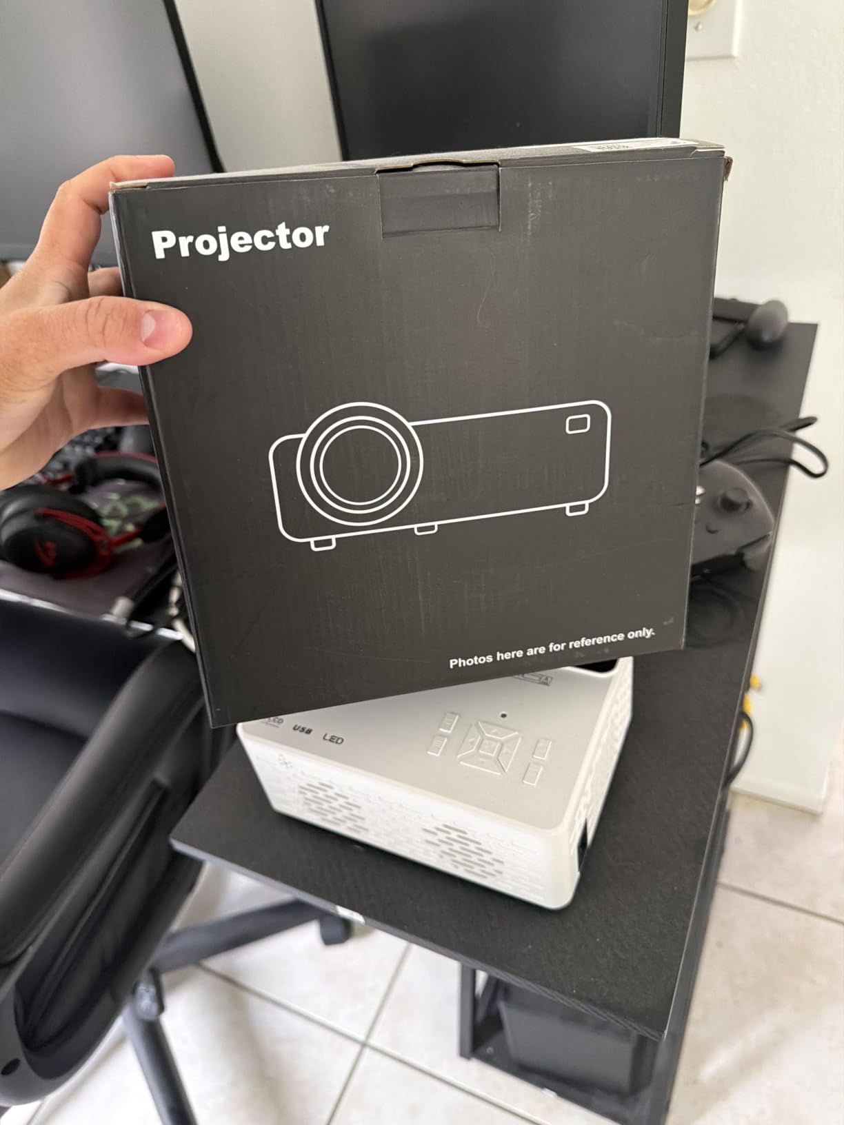 TMY Native 1080P Mini Portable Projector, 2-way Bluetooth, with 80in Screen customer photo 2