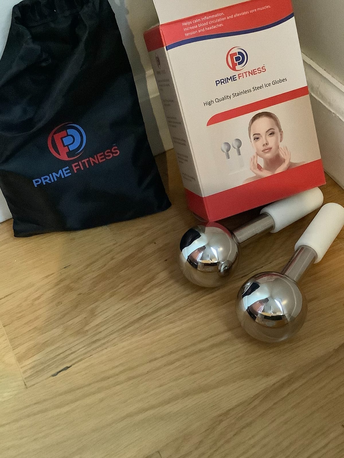 Ice Globes for Facials | Unbreakable Steel Cooling Roller | Cryo Sticks for Face | Massager for Face Neck & Eyes | Skin Care for Dark Circles, Puffiness, Wrinkles, Collagen Production (White) customer photo 2