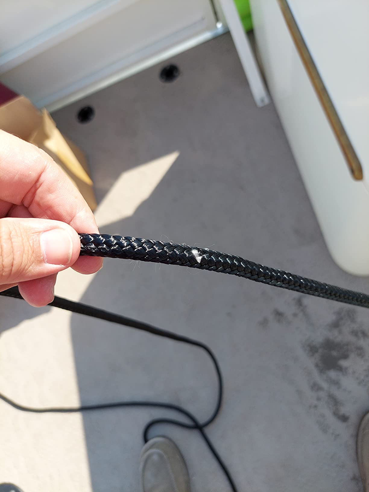 Young Marine Made 3/8 Inch 100FT 150FT Black Nylon Anchor Line Double Braided Anchor Rope/Line with Thimble (3/8