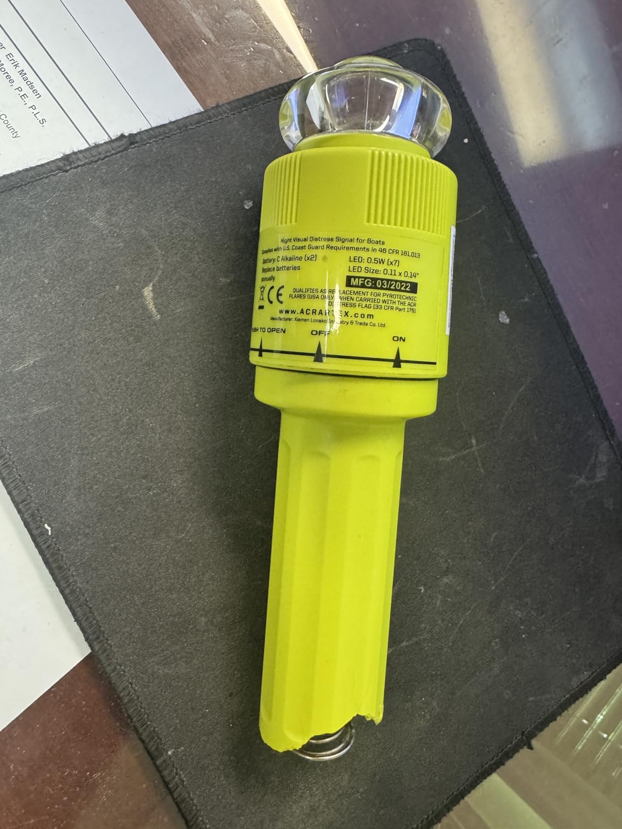 ACR ResQFlare Electronic Distress E-Flare and Flag, USCG Approved Replacement for Pyrotechnic Flares - ACR 3966 customer photo 1