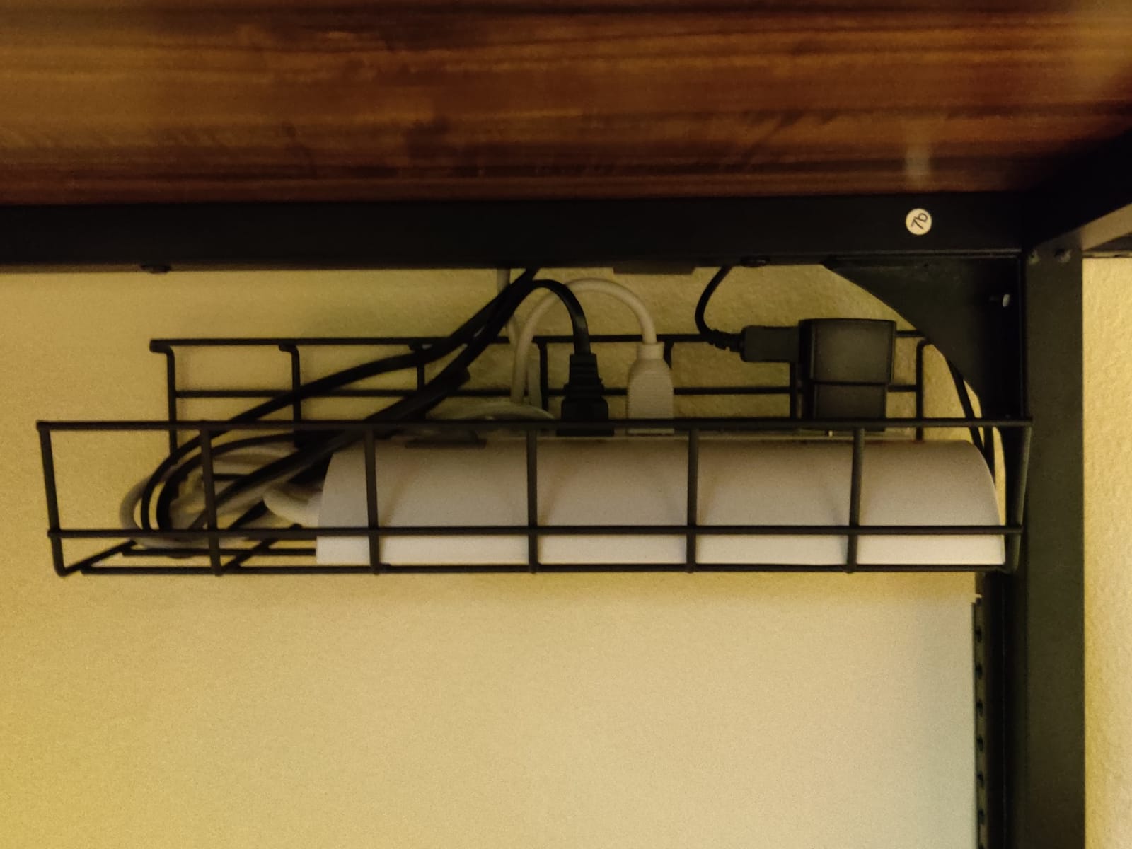 Under Desk Cable Management- 2 Pack Cord Organizer. Metal Wire Cable Management Tray for Office, Studio and Home. Super Sturdy Under Table Cable Management - Black Cable Organizer customer photo 1