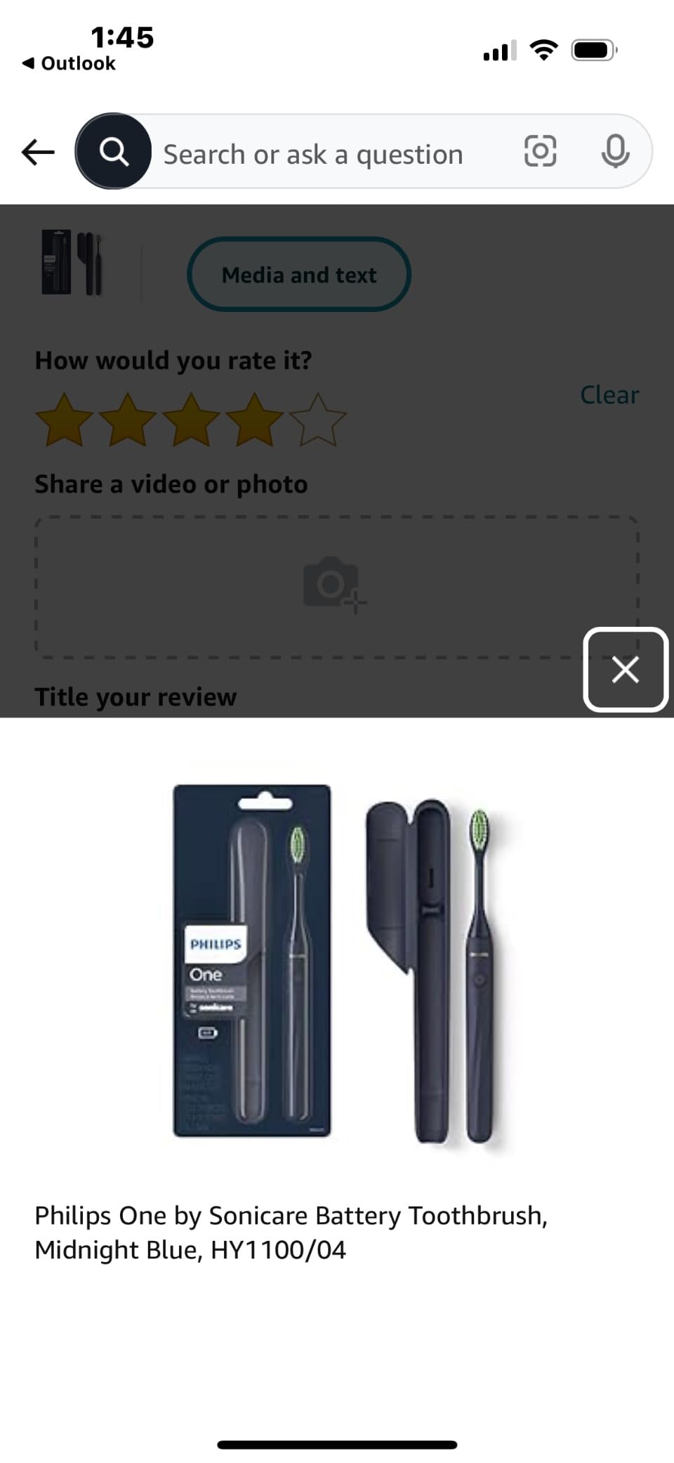 Philips One by Sonicare Battery Toothbrush, 1 Brush Head, Midnight Blue customer photo 2