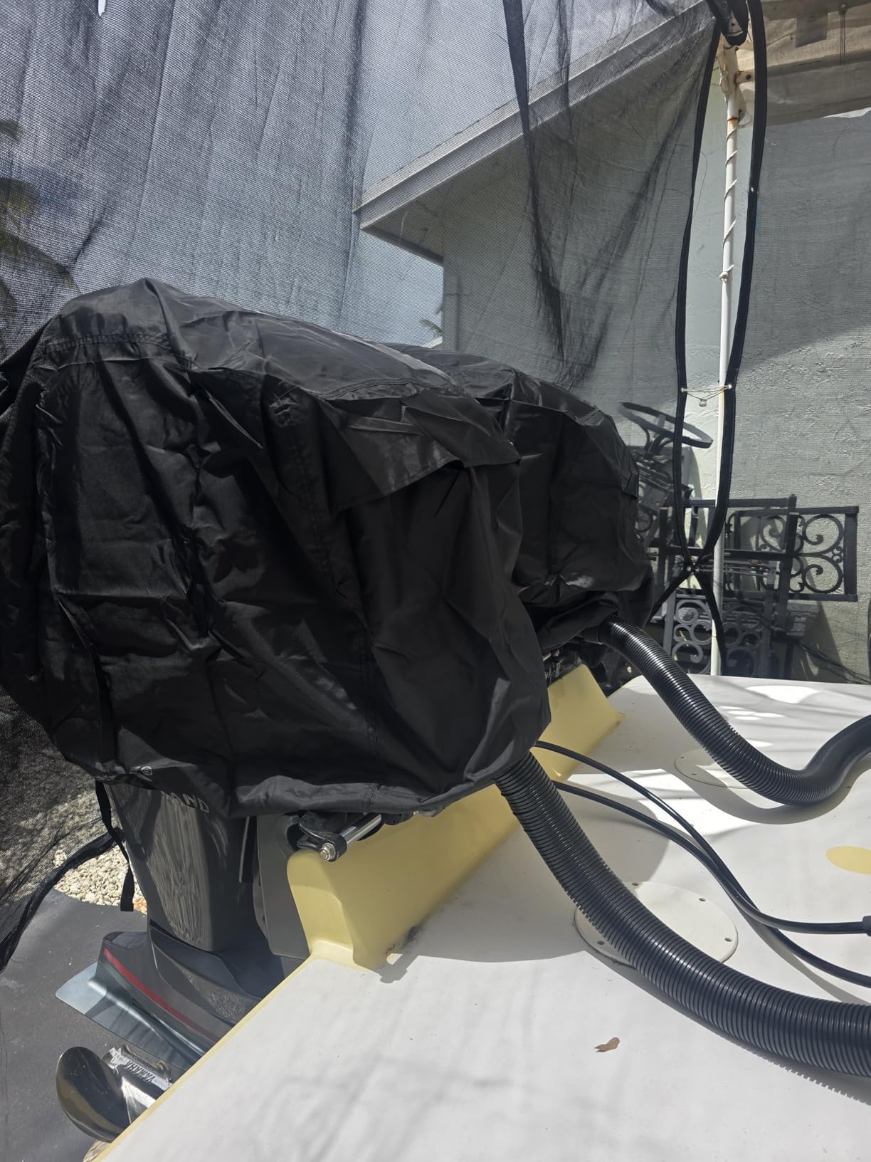 Explore Land Waterproof 600D Outboard Motor Cover 115-225 HP, Grey customer photo 2