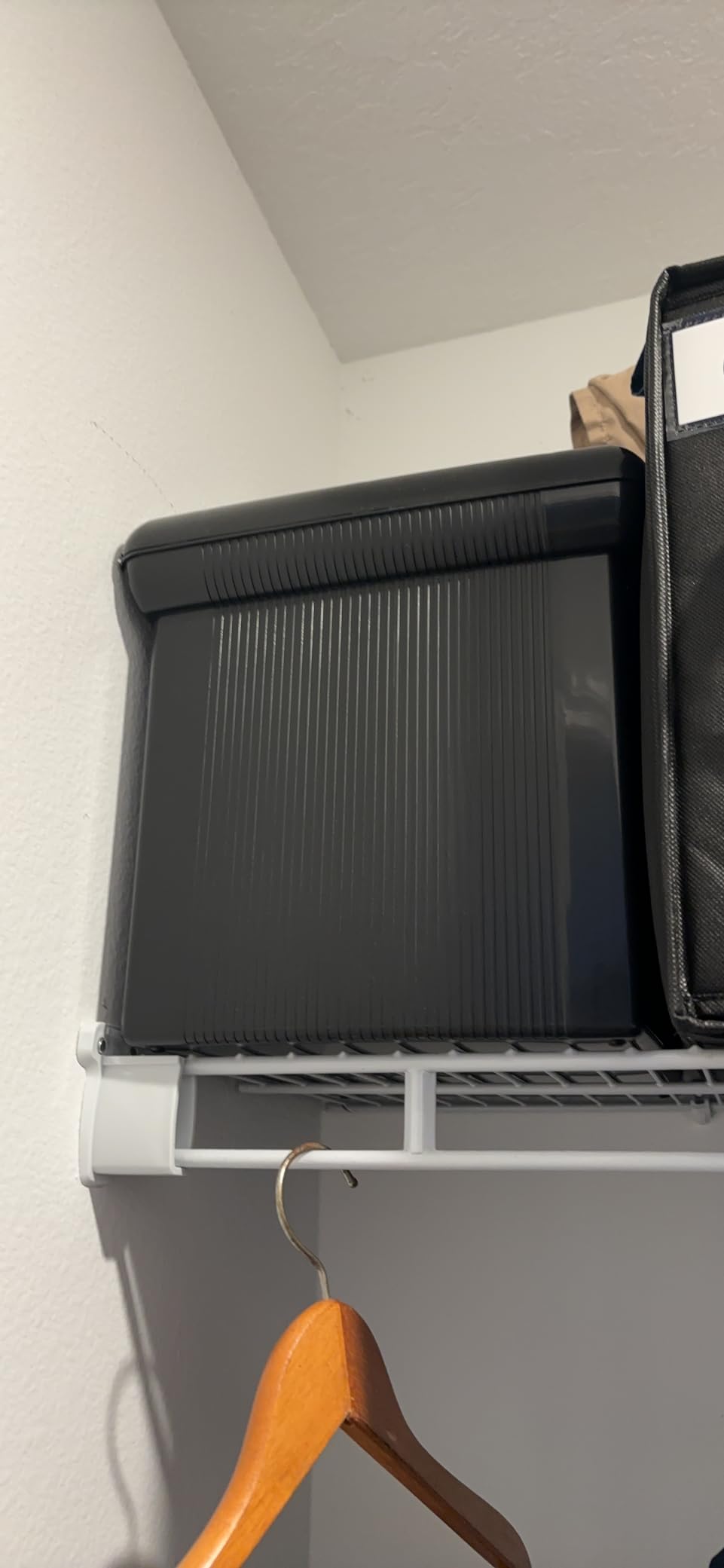 Pendaflex Portable File Box with File Rails, Simple Document Storage, File Bin for Home and Office, Hinged Lid with Double Latch Closure, Black, 3 Black Letter Size Hanging Folders Included (41742AMZ) customer photo 2