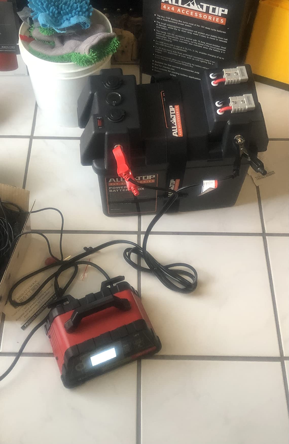 ALL-TOP Smart Battery Box, 12V Marine Case w/ 50AMP Connectors, Multi Ports & Circuit Breaker for Trolling Motor, RV & Solar Panel, Battery Not Included customer photo 2