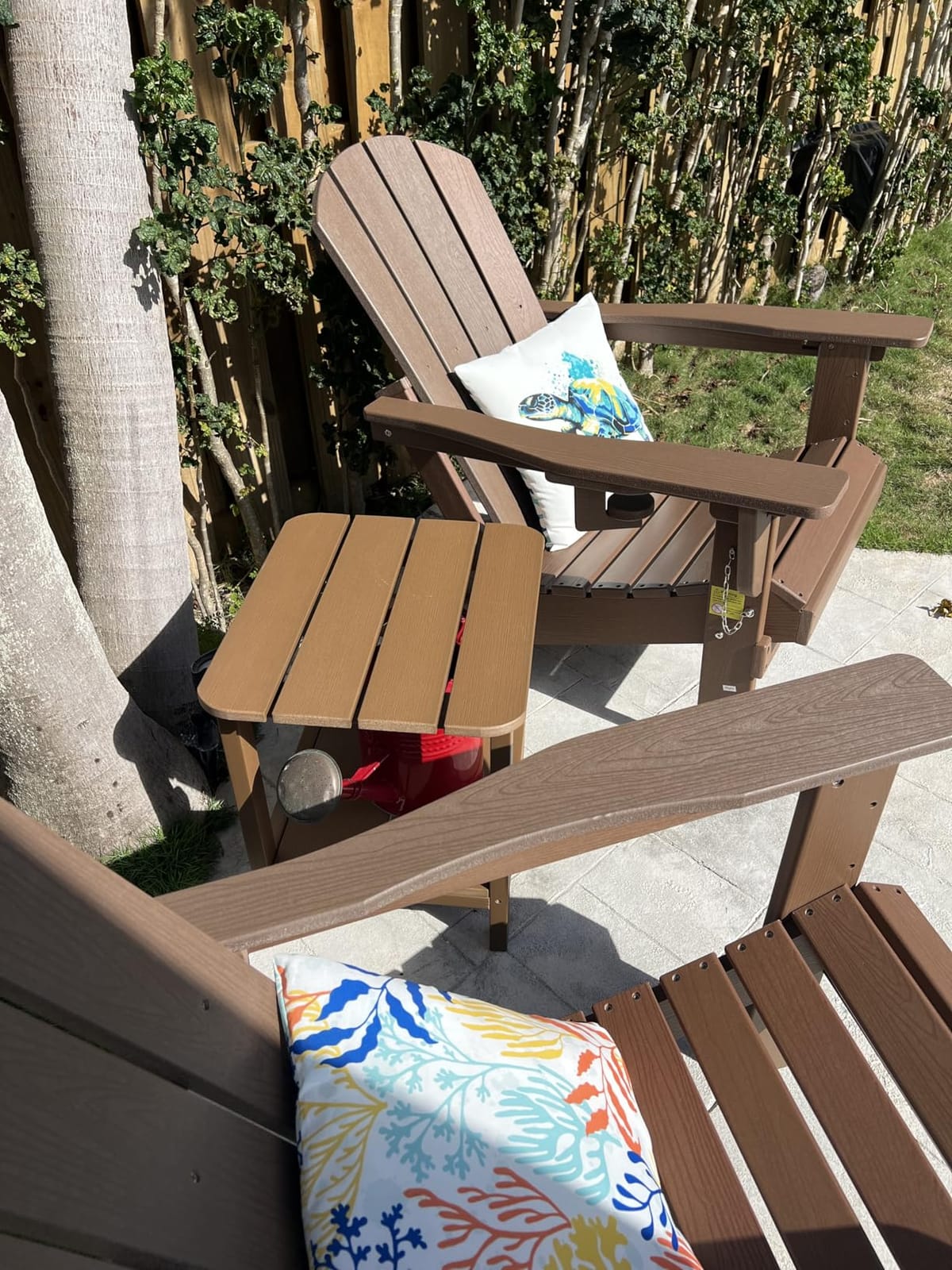 SERWALL Adirondack Table Outdoor Side Table- Blue customer photo 2