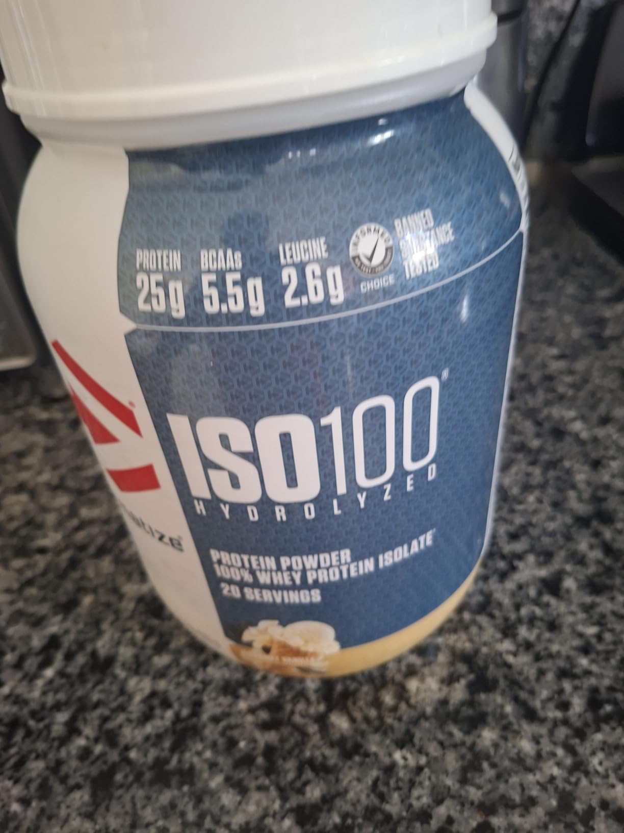 Dymatize ISO100 Protein Powder, 100% Whey Isolate, Gourmet Vanilla customer photo 1