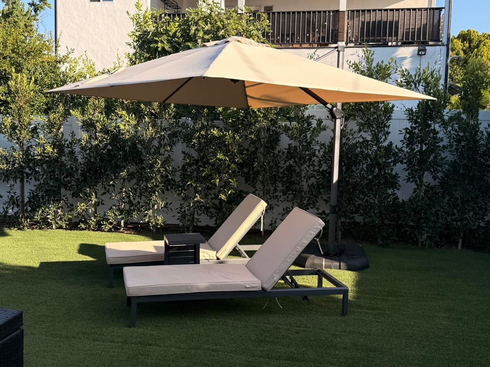 PURPLE LEAF Patio Umbrella with Base 11 Feet Effortless Shade Control Beige customer photo 1
