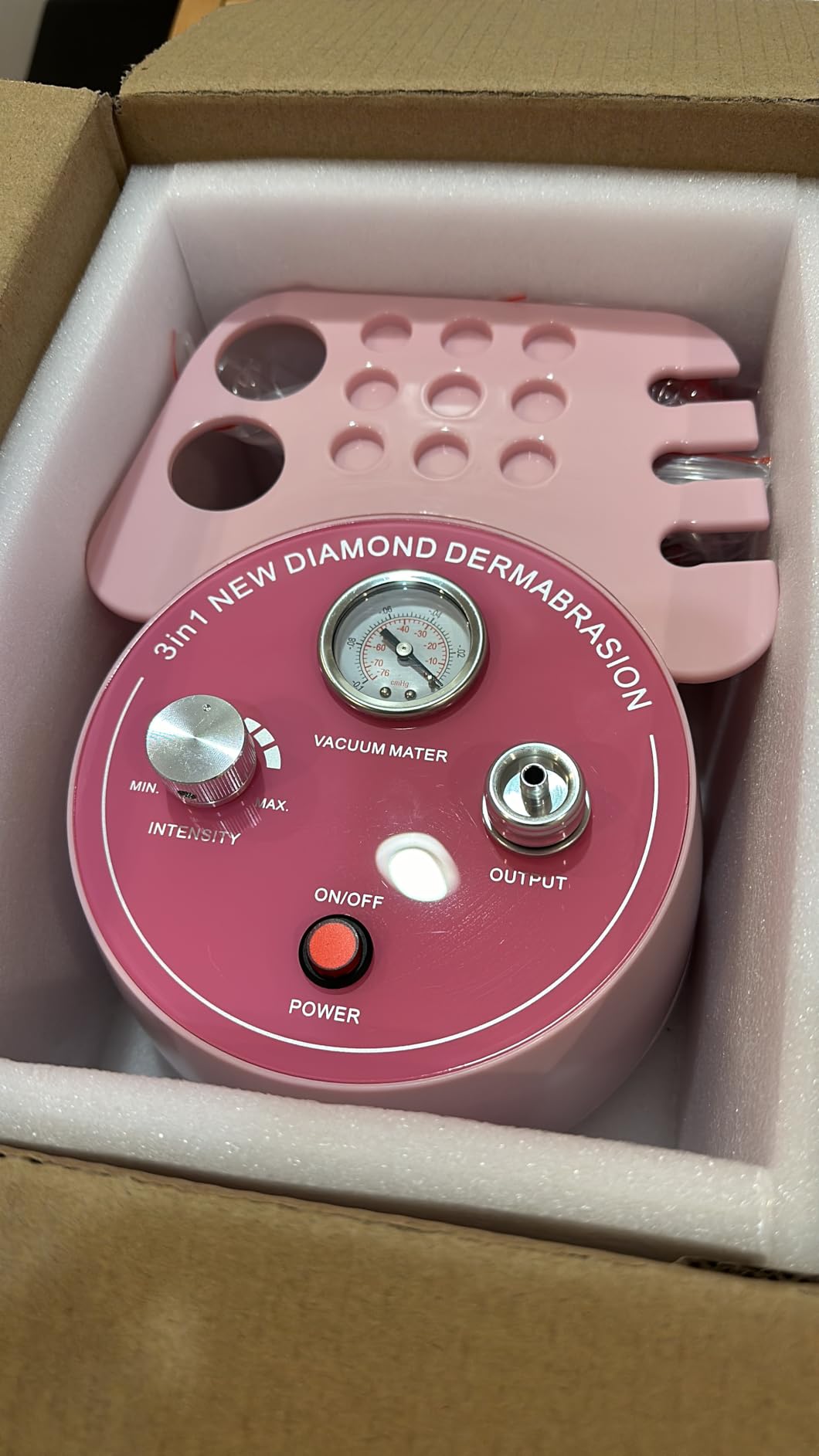 Diamond Microdermabrasion Machine Professional Plus, 3 in 1 Pink Diamond Dermabrasion Facial Beauty Equipment Skin Care for Vacuum Blackhead Removal & Spray, Suction Power 0-70 cmHg customer photo 1