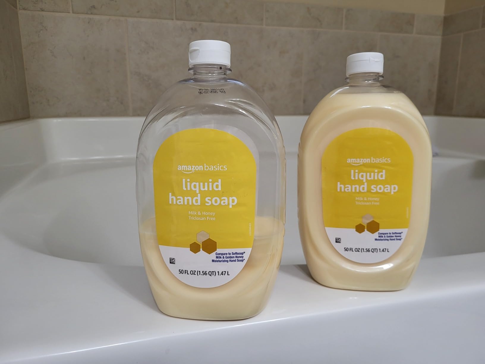 Amazon Essentials Liquid Hand Soap Refill, Milk and Honey Scent, Triclosan-free, 50 Fluid Ounces, Pack of 1 (Previously Amazon Basics) customer photo 2
