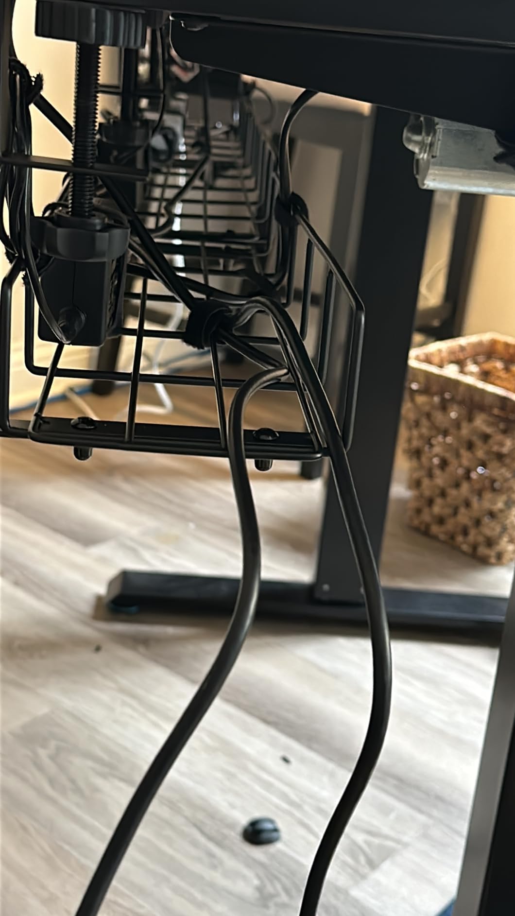 Under Desk Cable Management Tray No Drill Steel Tray Black customer photo 1