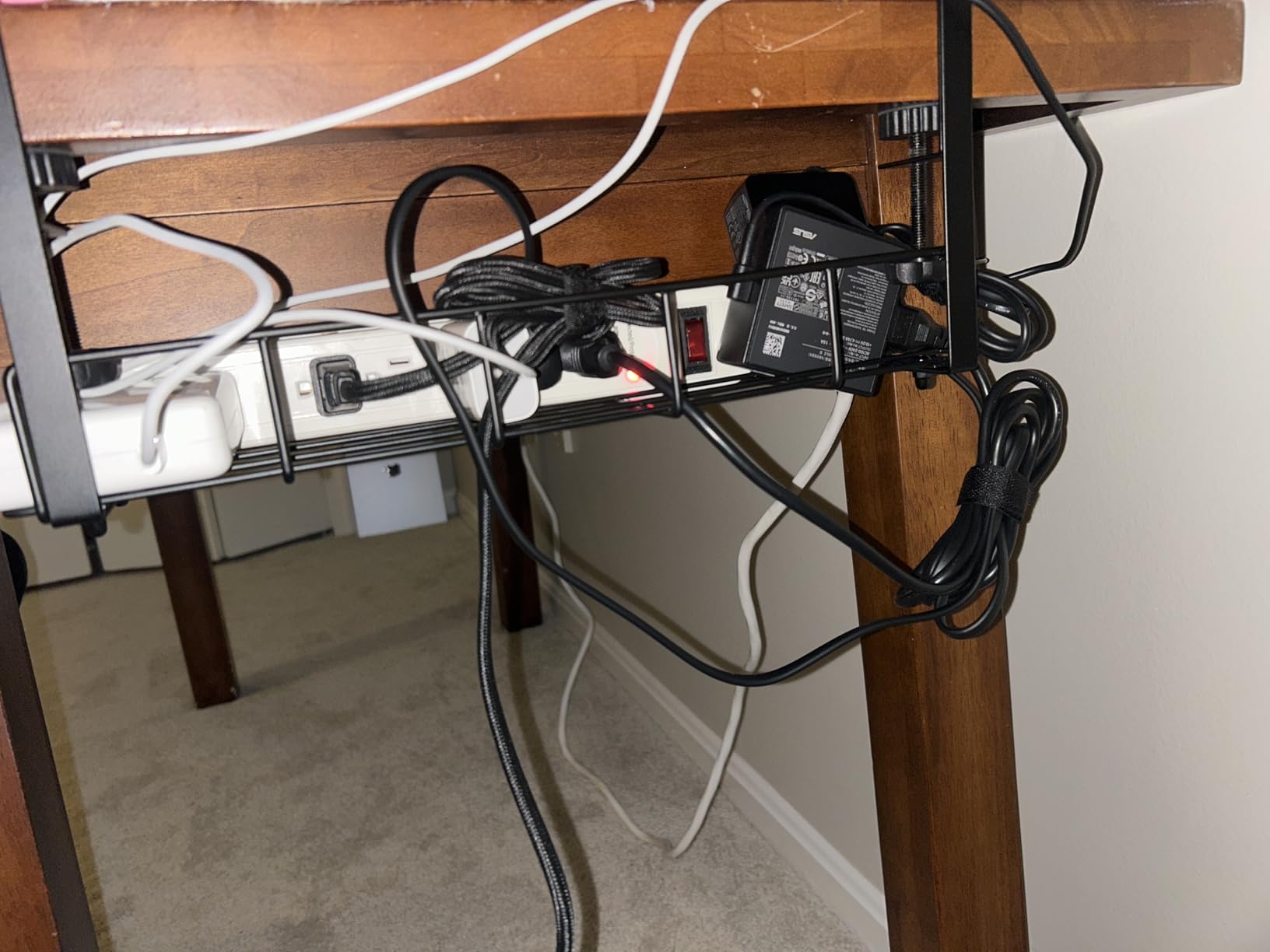 Under Desk Cable Management Tray No Drill Steel Tray Black customer photo 2