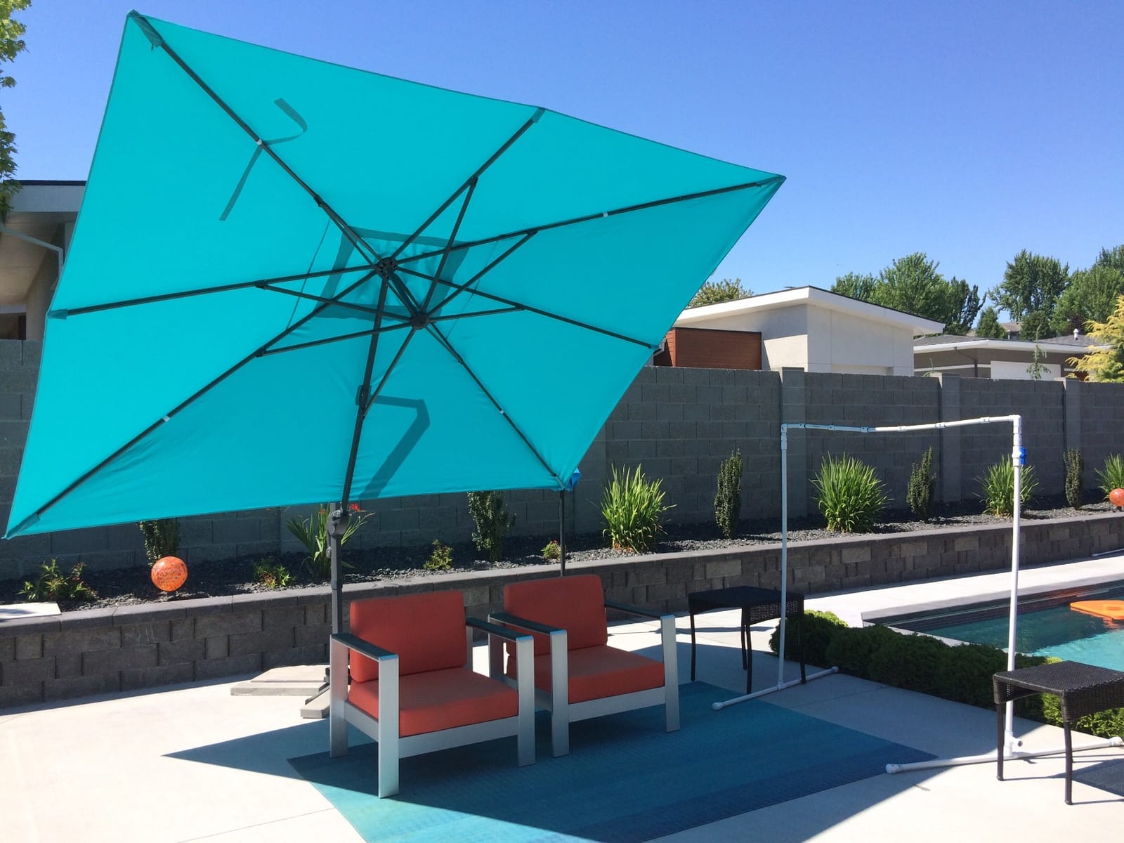 Sunnyglade 10x13Ft Cantilever Patio Umbrella Rectangular Deluxe Offset Navy customer photo 1