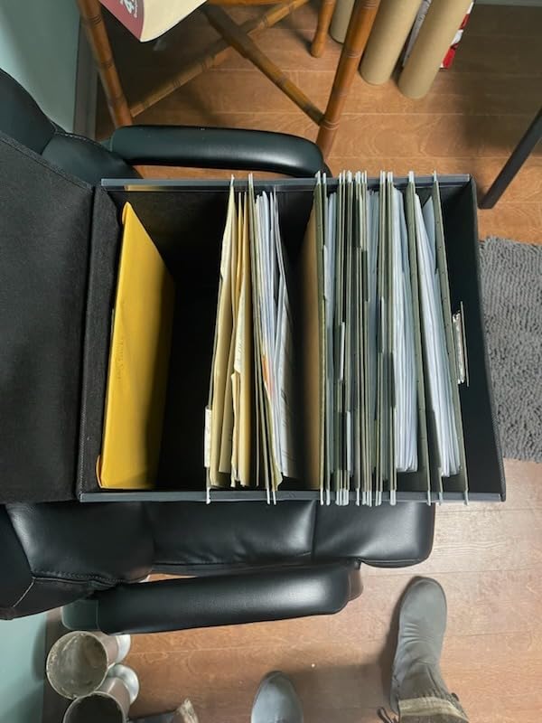 File Organizer Box with Lids, Collapsible File Folder Organizer customer photo 2