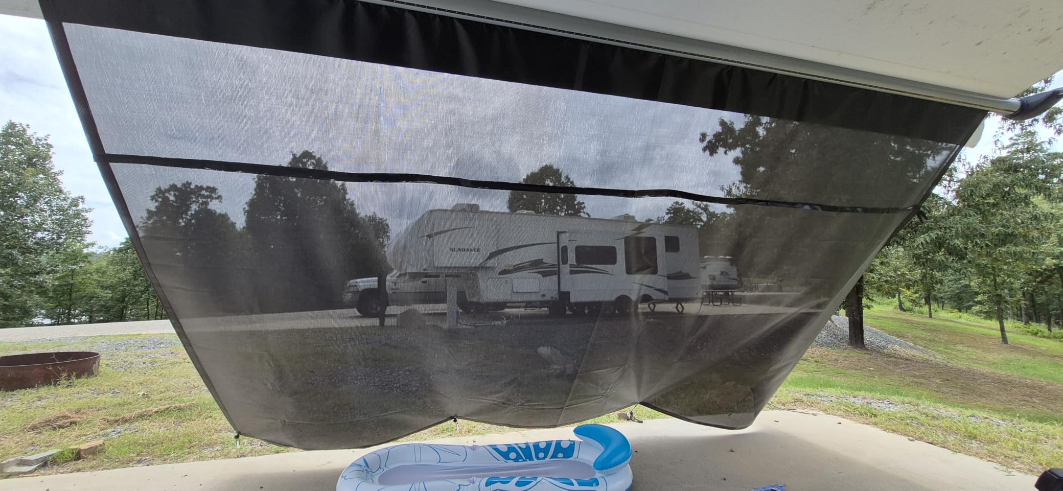 Dulepax RV Awning Side Shade- 9'X7' -Second Generation RV Awning Side Shade Screen Significantly Improves Shadew and Privacy.Universal RV Awning Shade Screen with Complete Kits. customer photo 1