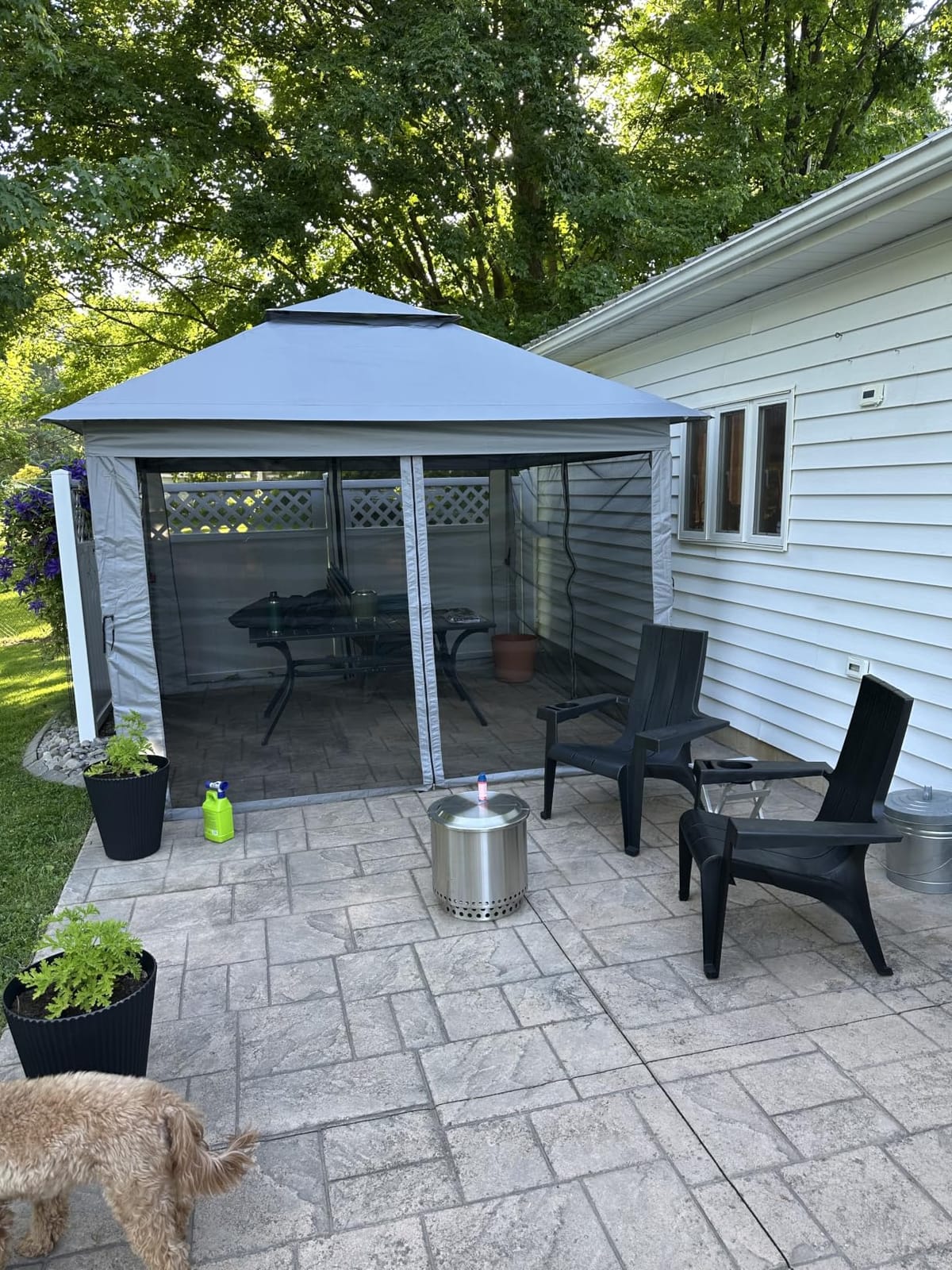 CROWN SHADES Gazebo 10x10 Pop Up Canopy with Mosquito Netting, Coffee customer photo 1