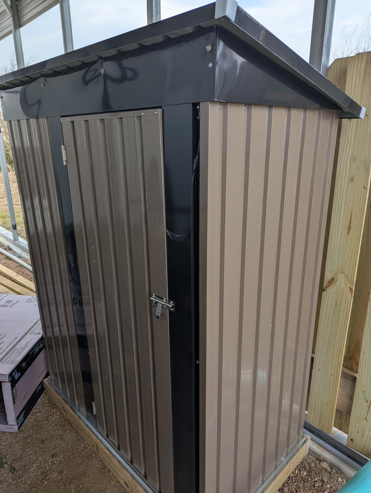 Devoko 5x3 FT Outdoor Storage Shed, Brown customer photo 1