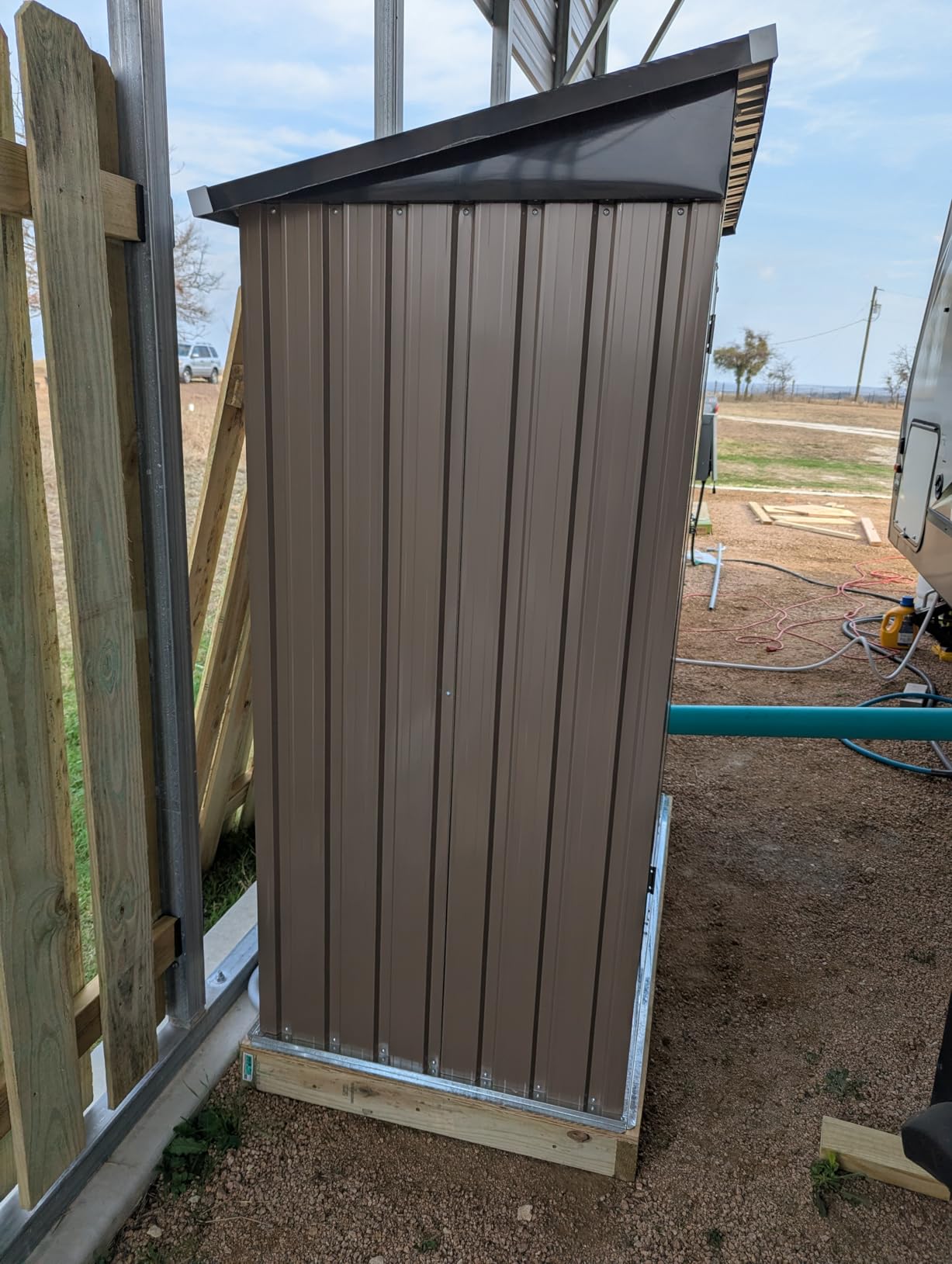 Devoko 5x3 FT Outdoor Storage Shed, Brown customer photo 2