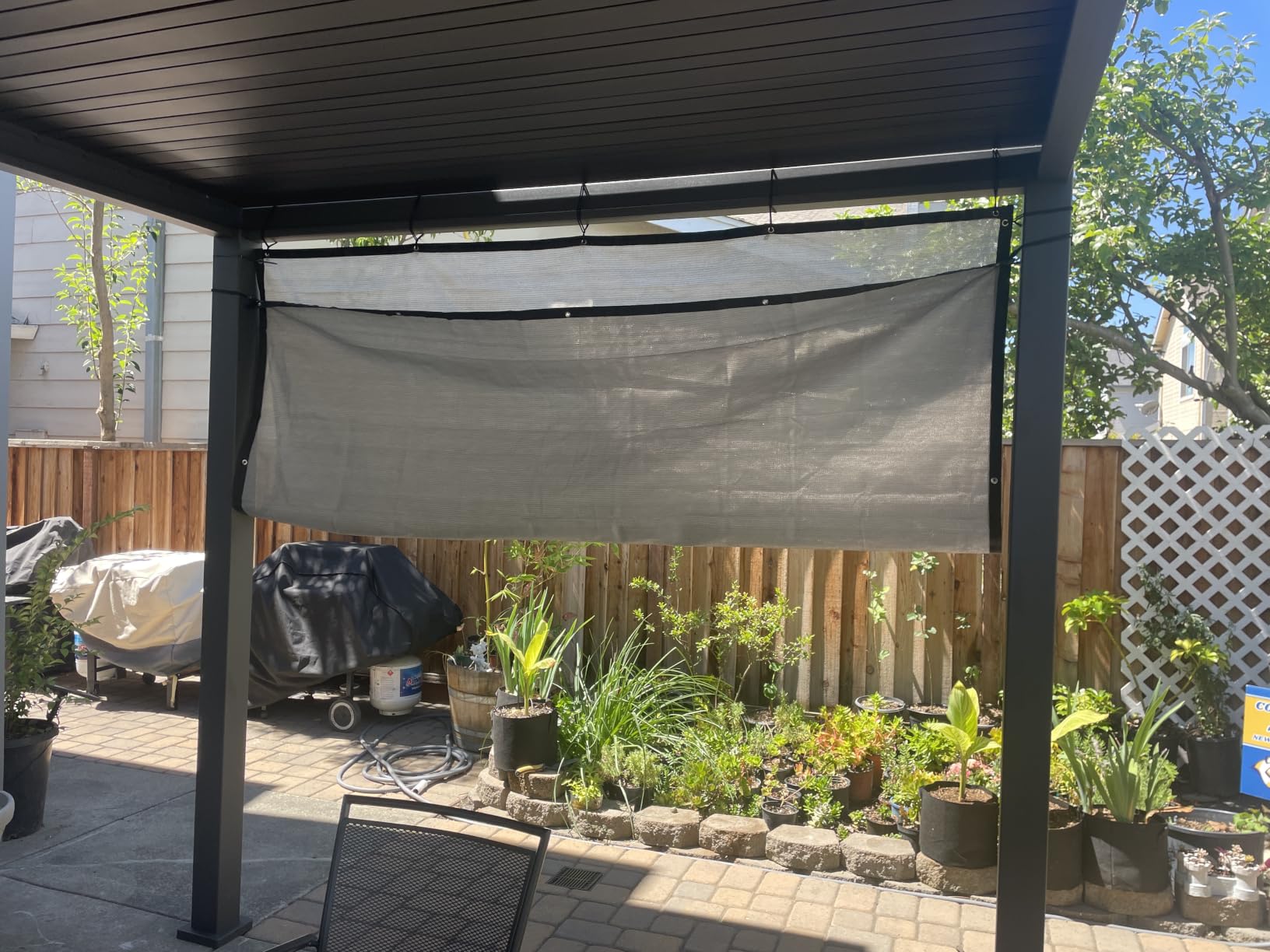 Amagenix 90% Sun Shade Cloth with Grommets, 8' x 10' Pergola Replacement Shade Cover Canopy Privacy Screen for Outdoor Patio Garden, Mocha (We Customized) customer photo 1
