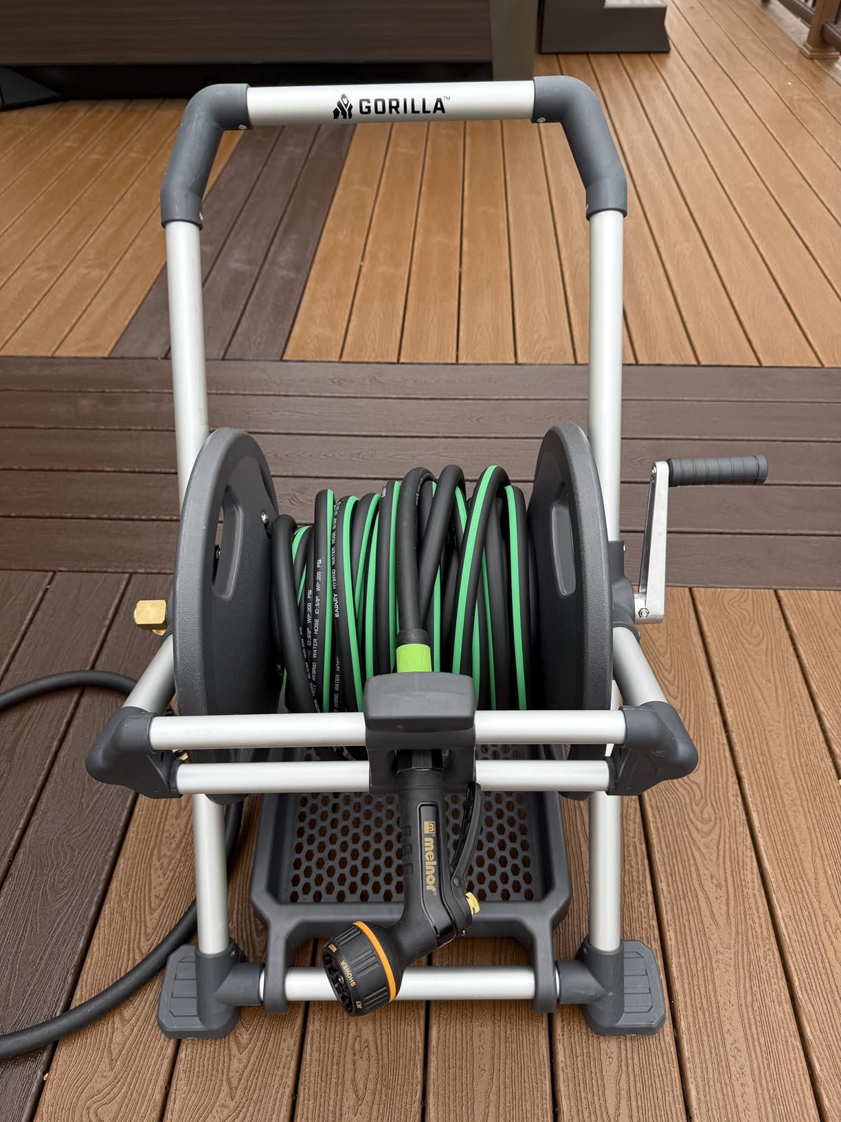 Gorilla Mobile Aluminum Garden Hose Reel, 225 Ft, Zero-Rust, No-Leak Brass customer photo 1