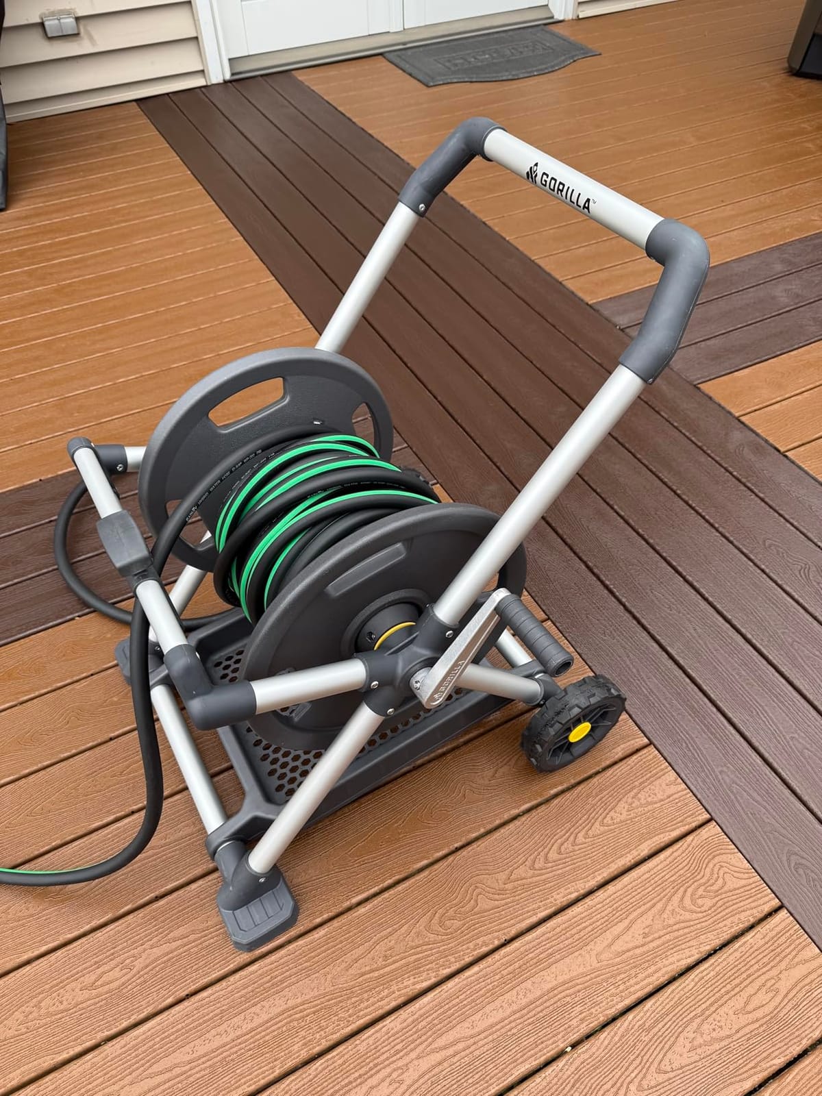 Gorilla Mobile Aluminum Garden Hose Reel, 225 Ft, Zero-Rust, No-Leak Brass customer photo 2