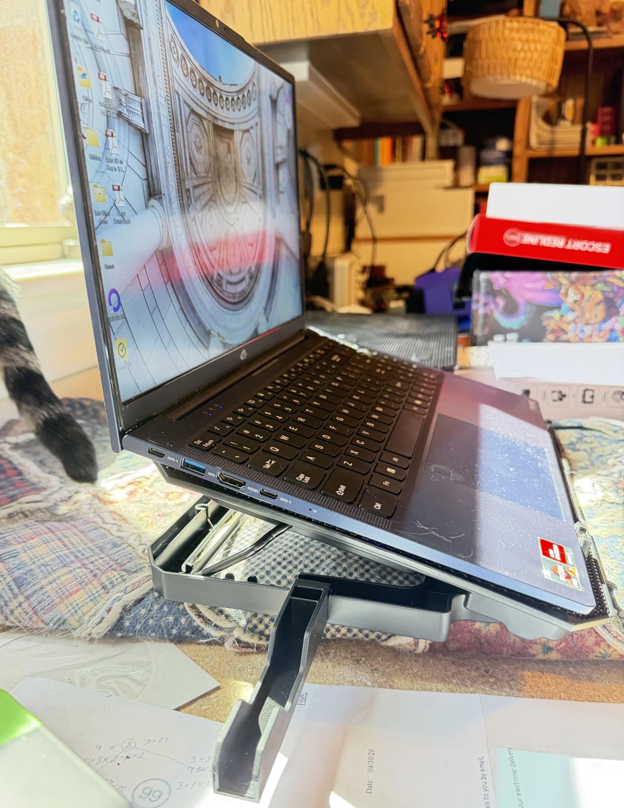 KeiBn Laptop Cooling Pad, Gaming Laptop Cooler 2 Fans for 10-15.6 Inch Laptops, 5 Height Stands, 2 USB Ports (S039) customer photo 1