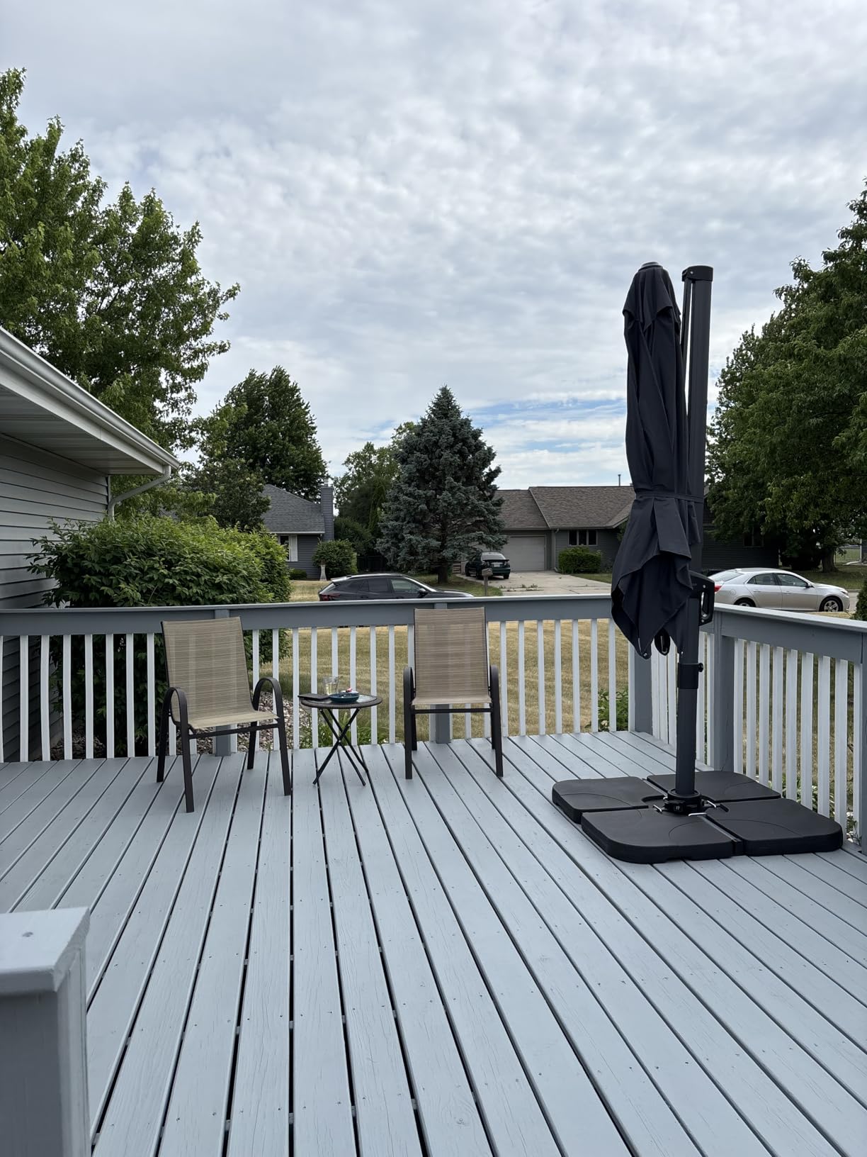 PURPLE LEAF Patio Cantilever Umbrella 10' x 13' Large Space for Pool Grey customer photo 2