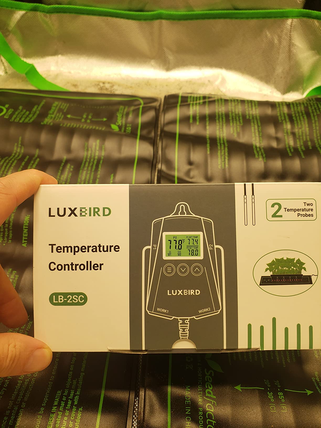 LUXBIRD Digital Temperature Controller LB-2SC, Thermostat Outlet for Reptile Terrarium Greenhouse Grow Tent, 2-Year Warranty, 2-Year Warranty (Green) customer photo 2