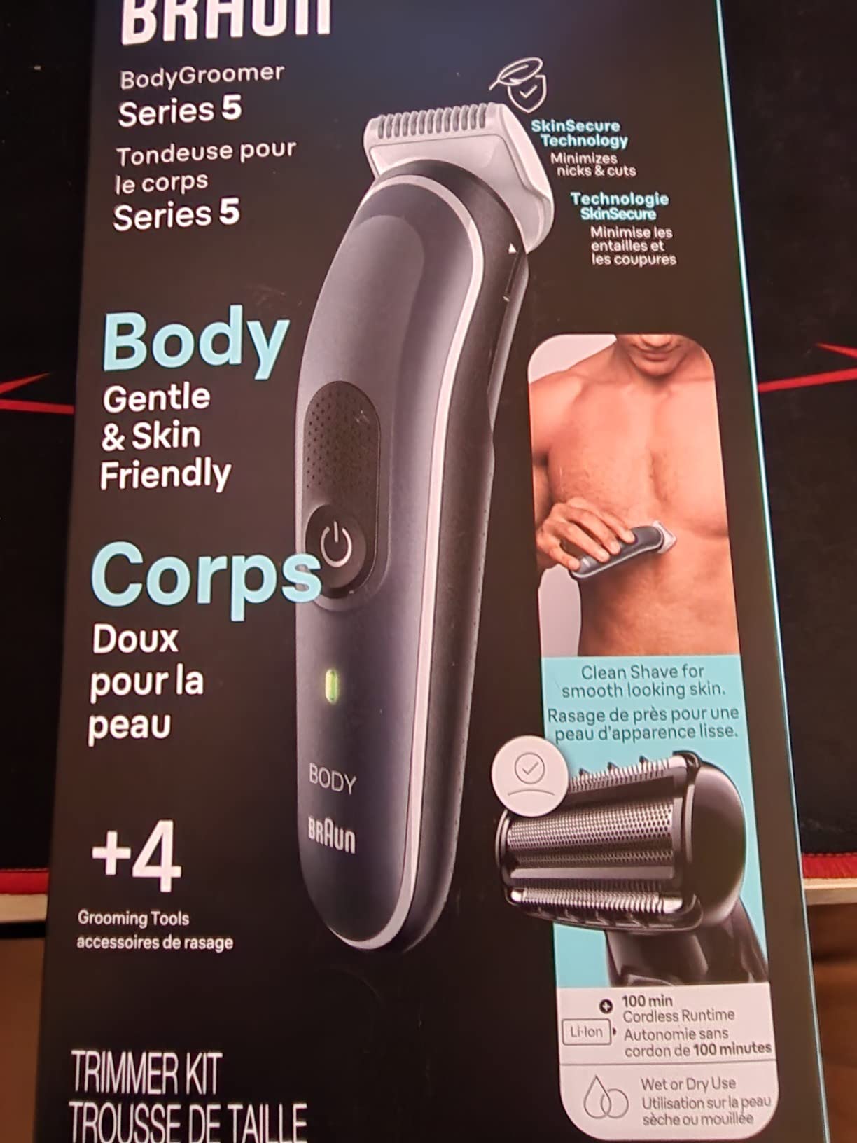Braun Body Groomer Series 5 5360, Body Groomer for Men, for Chest, Armpits, Groin, SkinSecure Technology for Gentle Use and Clean Shave Attachment, Waterproof, Cordless with 100-min Run Time customer photo 2